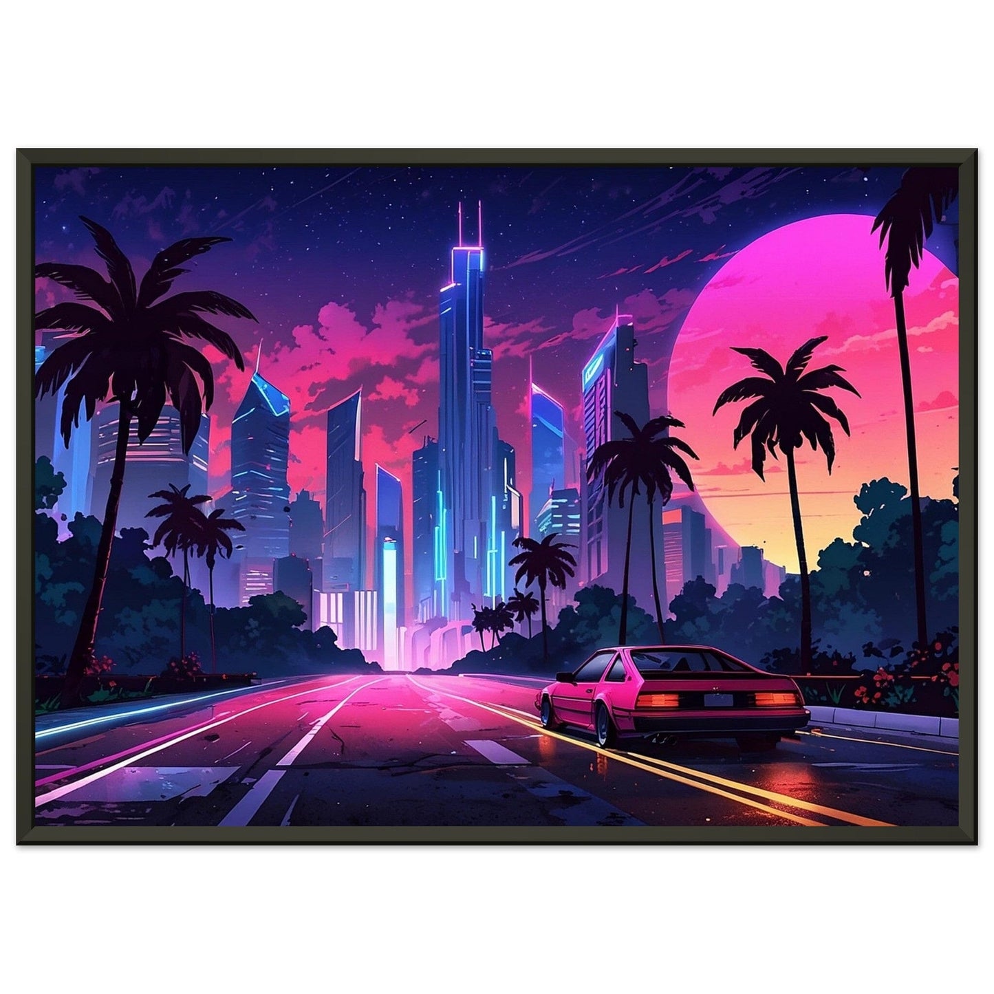 Neon Nightscape: 80s Escapade Print Material Modern Masterpieces 50x70 cm / 20x28″