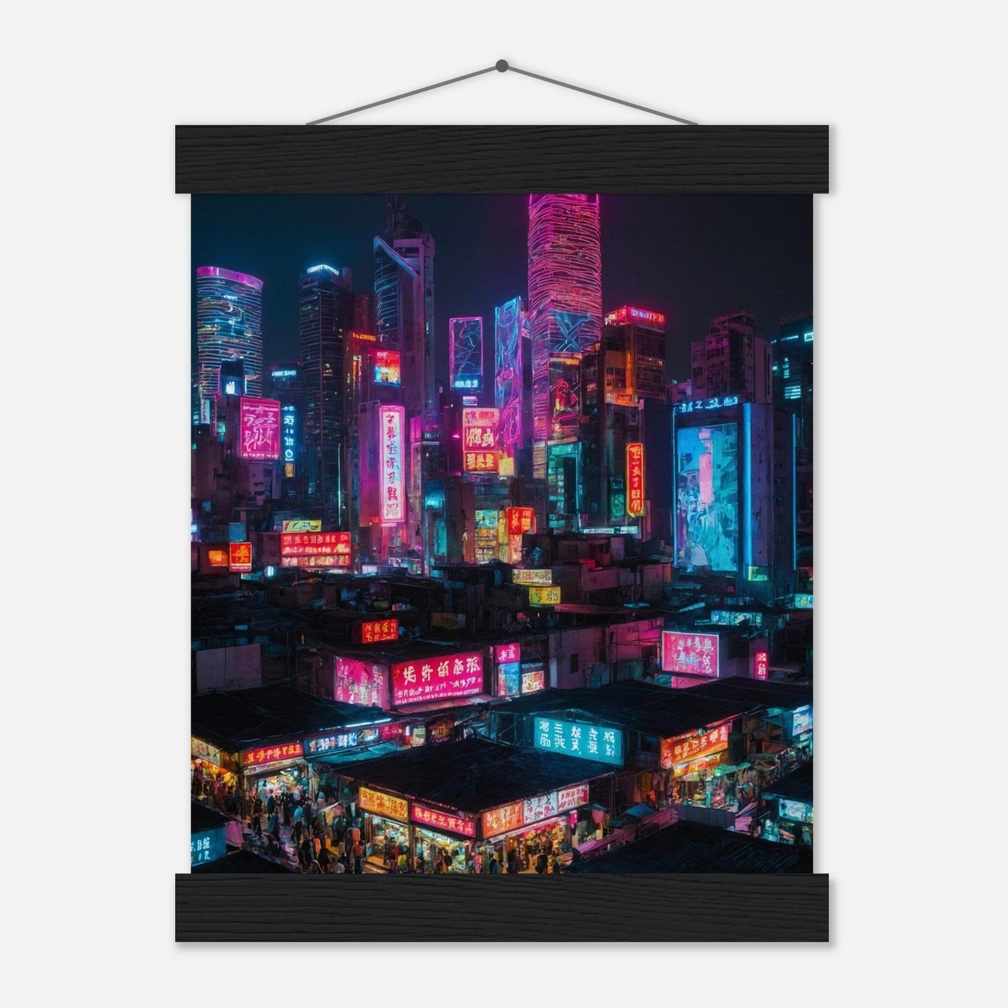 Premium Matte Paper Poster with Hanger - Minimalistische Kunstpräsentation mit Holzhänger Print Material Modern Masterpieces 20x25 cm / 8x10″ Black wall hanger