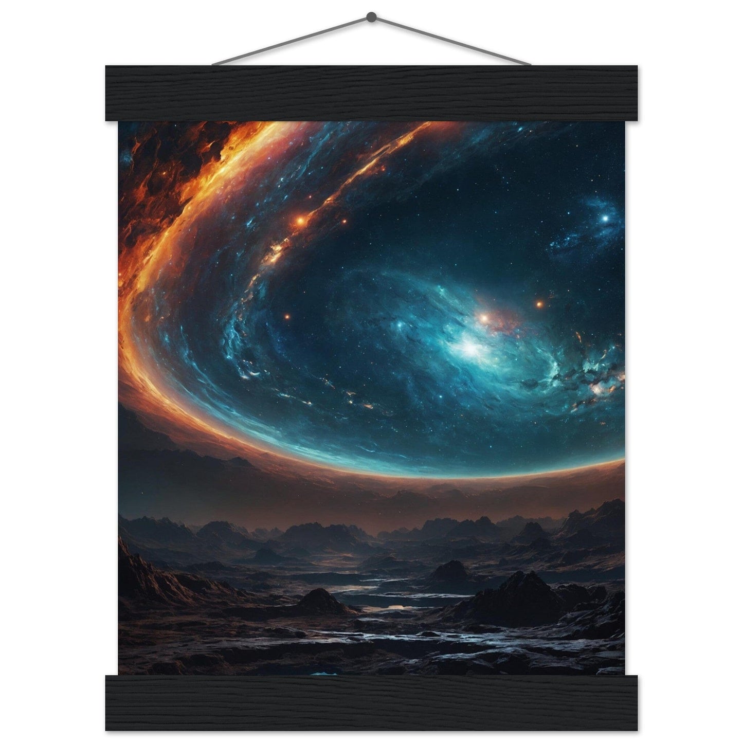Premium Matte Paper Poster with Hanger - Minimalistische Kunstpräsentation mit Holzhänger Print Material Modern Masterpieces 20x25 cm / 8x10″ Black wall hanger