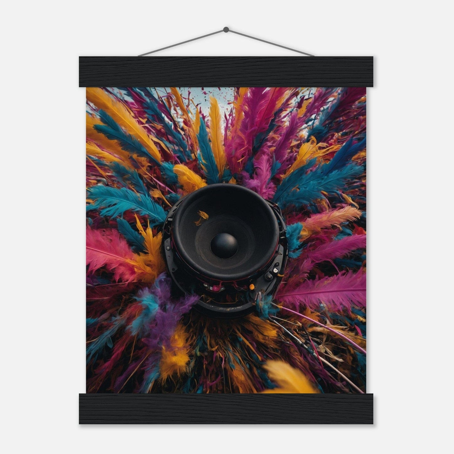 Premium Matte Paper Poster with Hanger - Minimalistische Kunstpräsentation mit Holzhänger Print Material Modern Masterpieces 20x25 cm / 8x10″ Black wall hanger