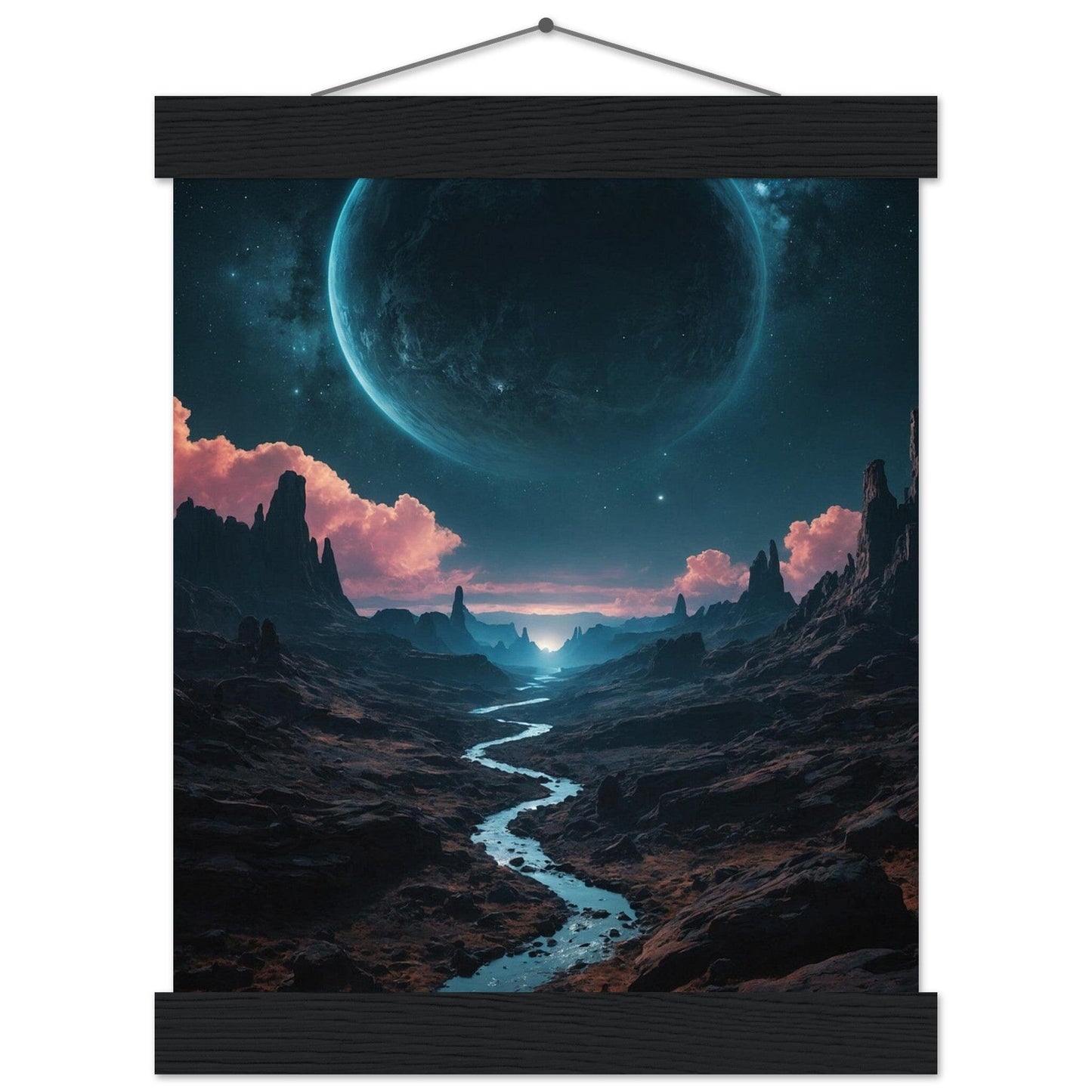 Premium Matte Paper Poster with Hanger - Minimalistische Kunstpräsentation mit Holzhänger Print Material Modern Masterpieces 20x25 cm / 8x10″ Black wall hanger