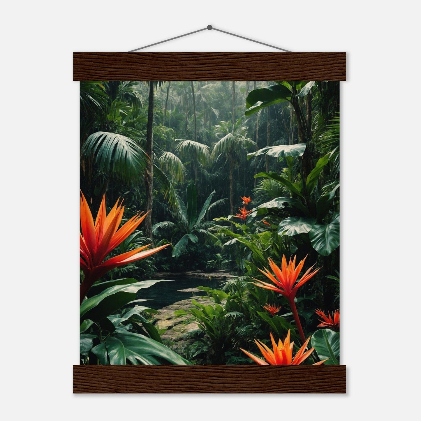 Premium Matte Paper Poster with Hanger - Minimalistische Kunstpräsentation mit Holzhänger Print Material Modern Masterpieces 20x25 cm / 8x10″ Dark wood wall hanger