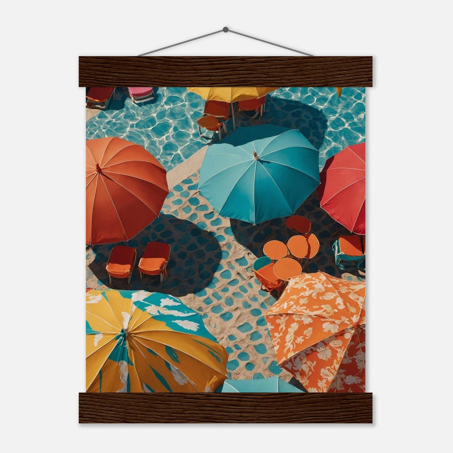 Premium Matte Paper Poster with Hanger - Minimalistische Kunstpräsentation mit Holzhänger Print Material Modern Masterpieces 20x25 cm / 8x10″ Dark wood wall hanger