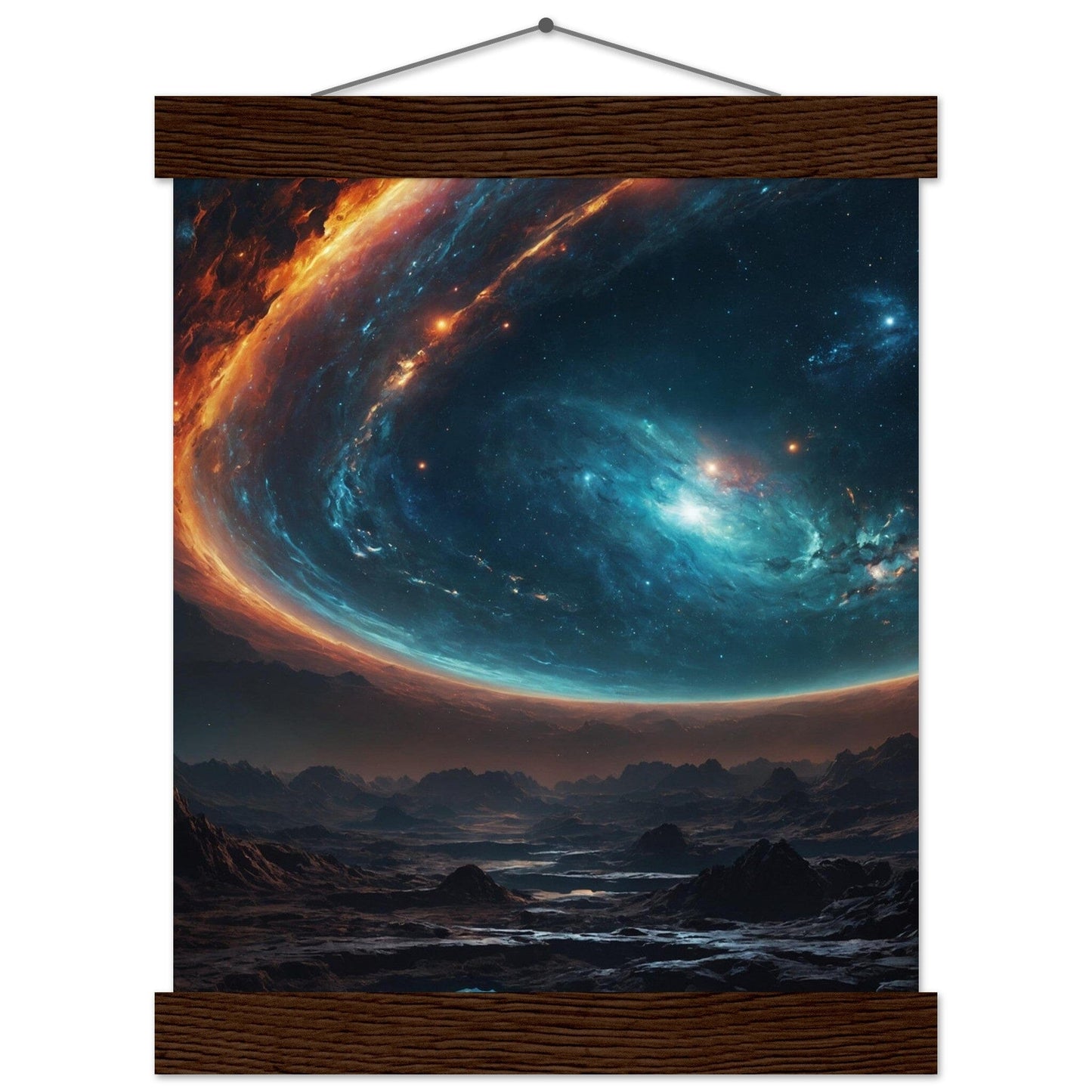 Premium Matte Paper Poster with Hanger - Minimalistische Kunstpräsentation mit Holzhänger Print Material Modern Masterpieces 20x25 cm / 8x10″ Dark wood wall hanger