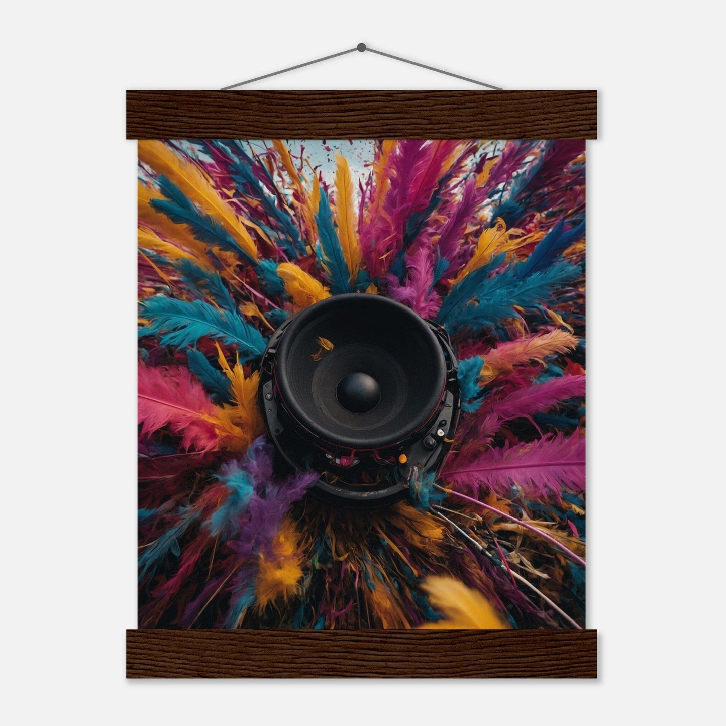 Premium Matte Paper Poster with Hanger - Minimalistische Kunstpräsentation mit Holzhänger Print Material Modern Masterpieces 20x25 cm / 8x10″ Dark wood wall hanger