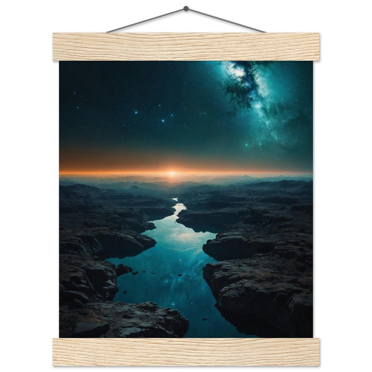 Premium Matte Paper Poster with Hanger - Minimalistische Kunstpräsentation mit Holzhänger Print Material Modern Masterpieces 20x25 cm / 8x10″ Natural wood wall hanger