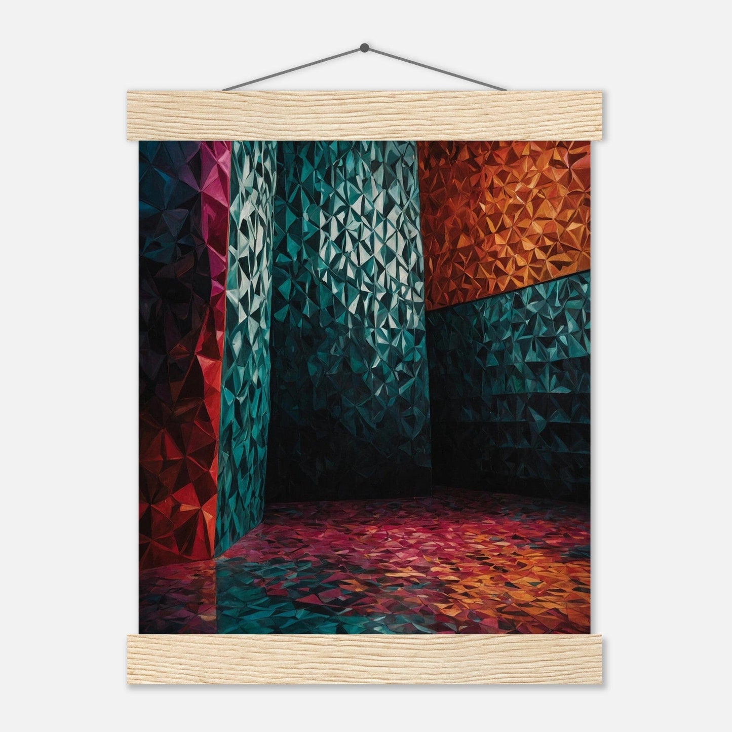 Premium Matte Paper Poster with Hanger - Minimalistische Kunstpräsentation mit Holzhänger Print Material Modern Masterpieces 20x25 cm / 8x10″ Natural wood wall hanger