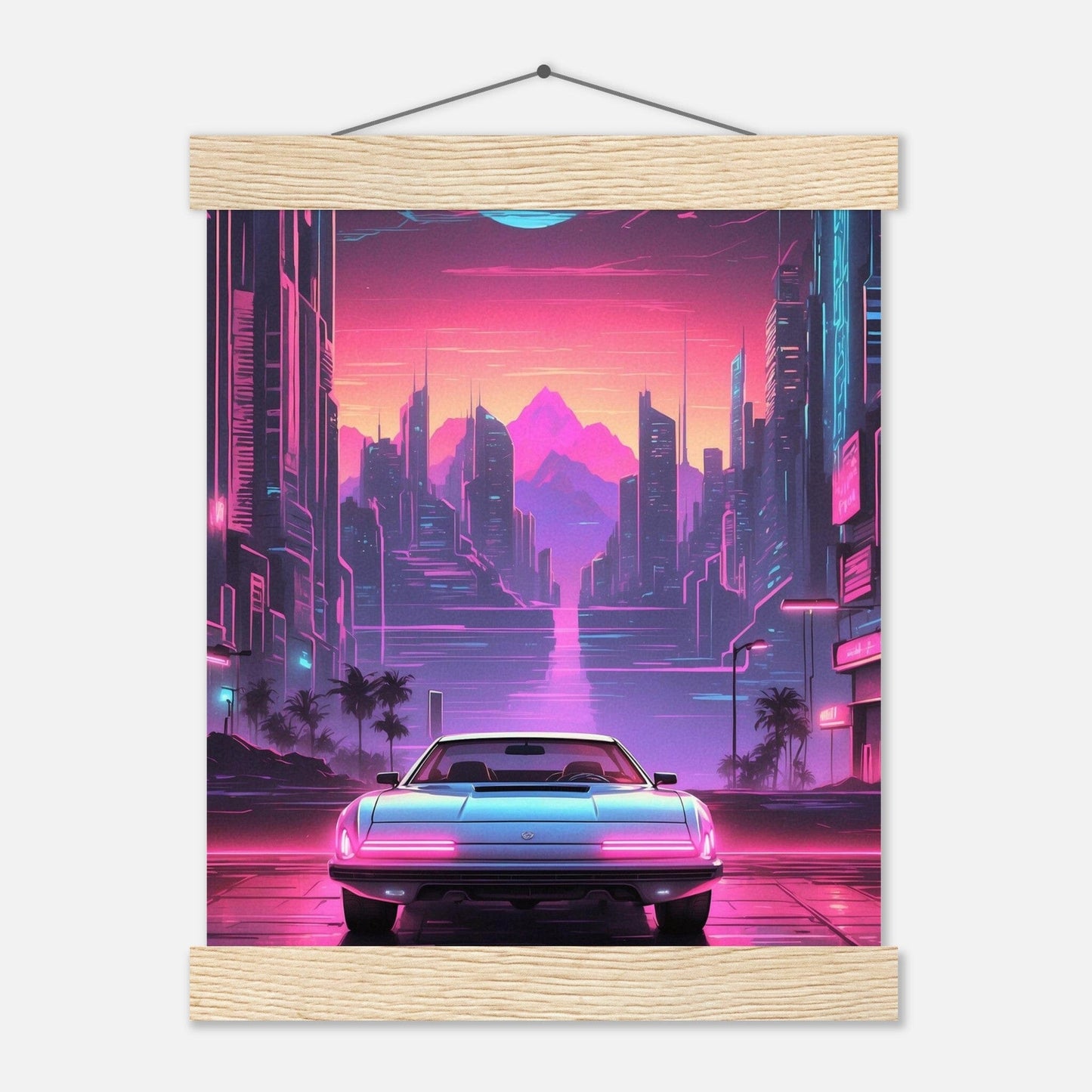 Premium Matte Paper Poster with Hanger - Minimalistische Kunstpräsentation mit Holzhänger Print Material Modern Masterpieces 20x25 cm / 8x10″ Natural wood wall hanger
