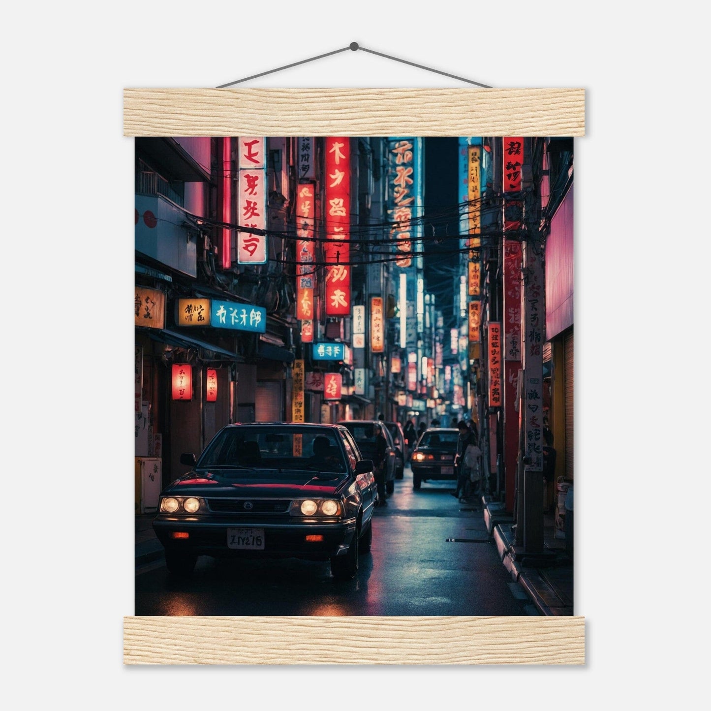 Premium Matte Paper Poster with Hanger - Minimalistische Kunstpräsentation mit Holzhänger Print Material Modern Masterpieces 20x25 cm / 8x10″ Natural wood wall hanger