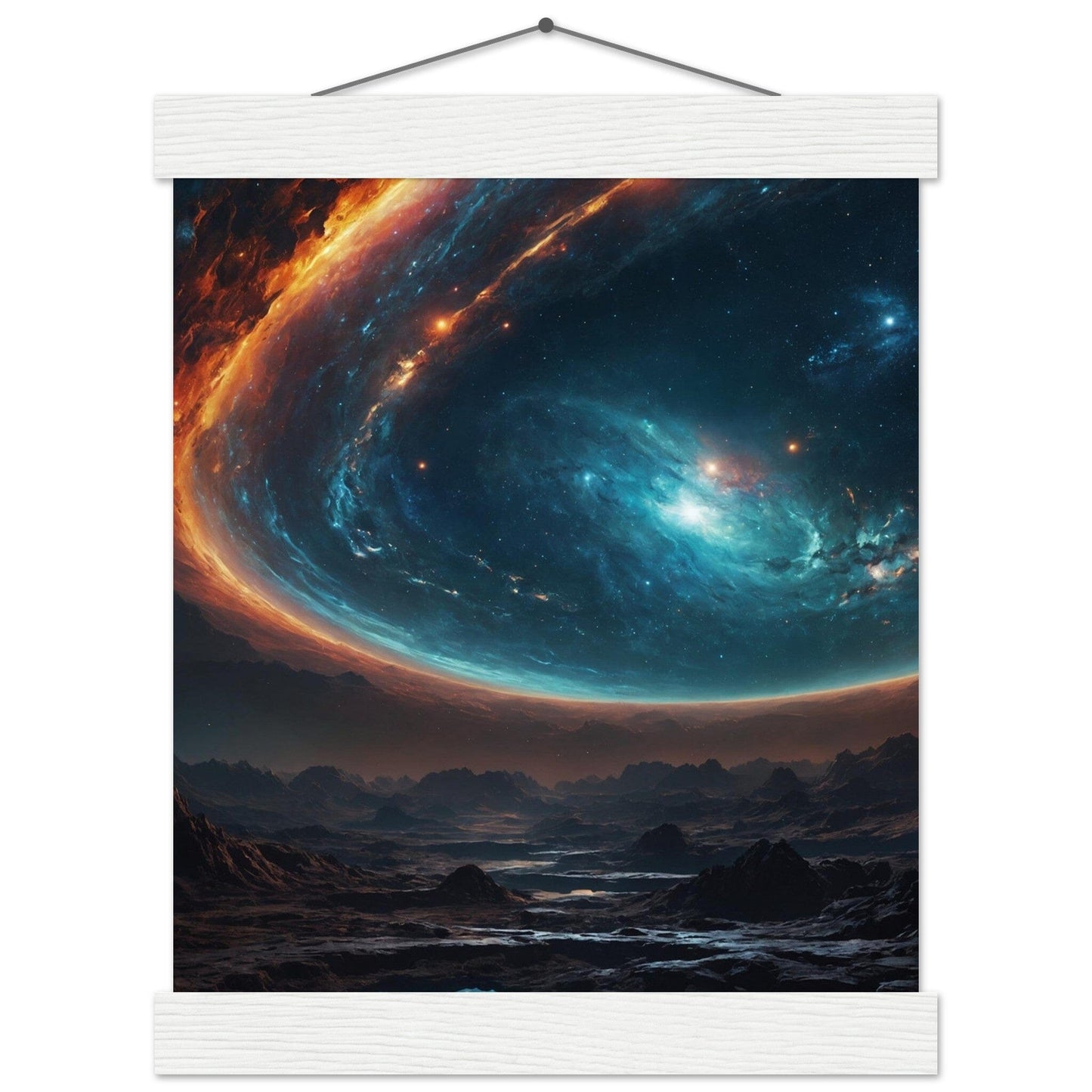 Premium Matte Paper Poster with Hanger - Minimalistische Kunstpräsentation mit Holzhänger Print Material Modern Masterpieces 20x25 cm / 8x10″ White wall hanger