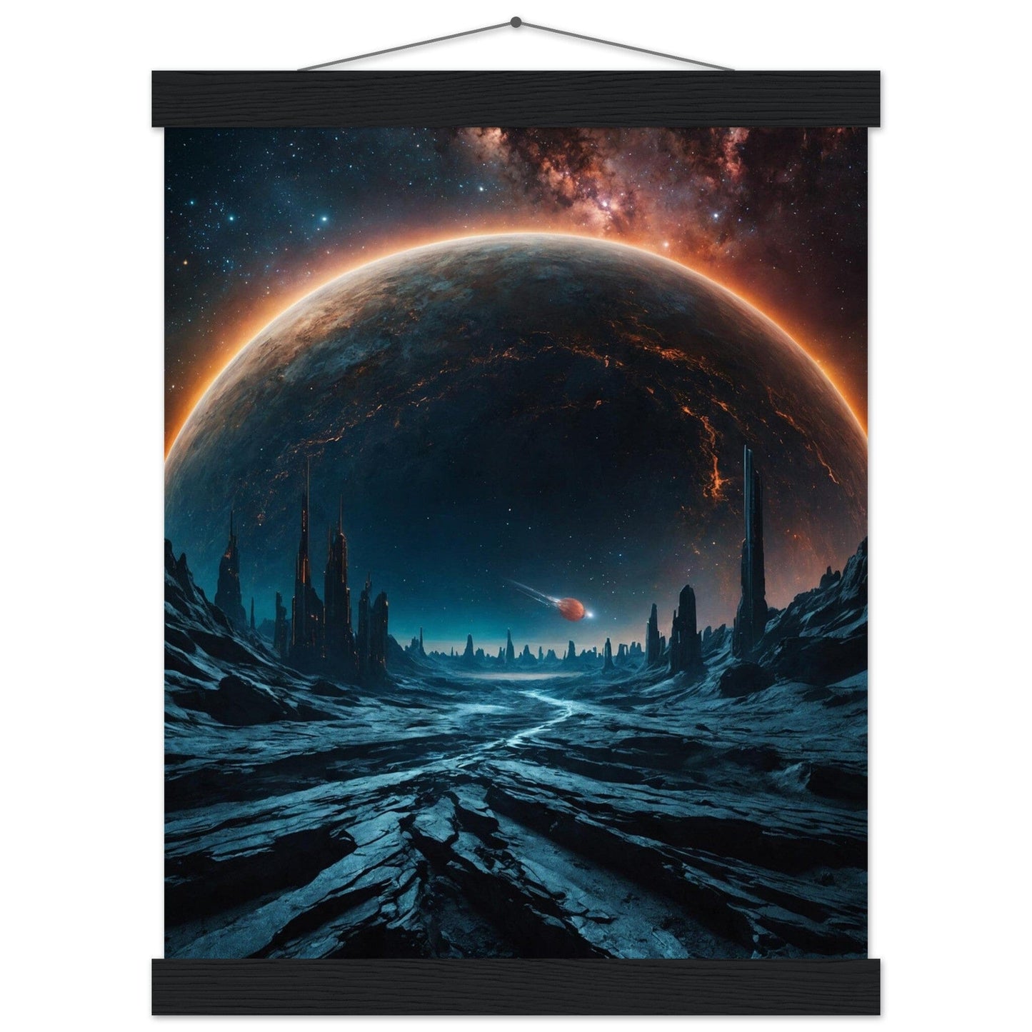 Premium Matte Paper Poster with Hanger - Minimalistische Kunstpräsentation mit Holzhänger Print Material Modern Masterpieces 27x35 cm / 11x14″ Black wall hanger