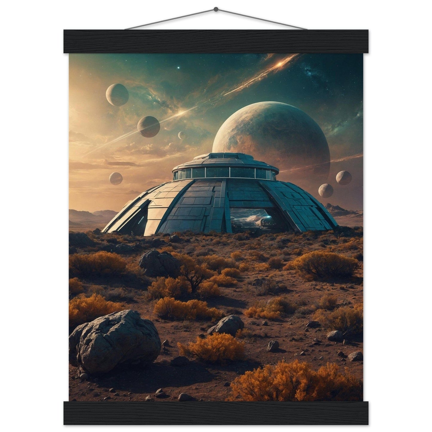 Premium Matte Paper Poster with Hanger - Minimalistische Kunstpräsentation mit Holzhänger Print Material Modern Masterpieces 27x35 cm / 11x14″ Black wall hanger