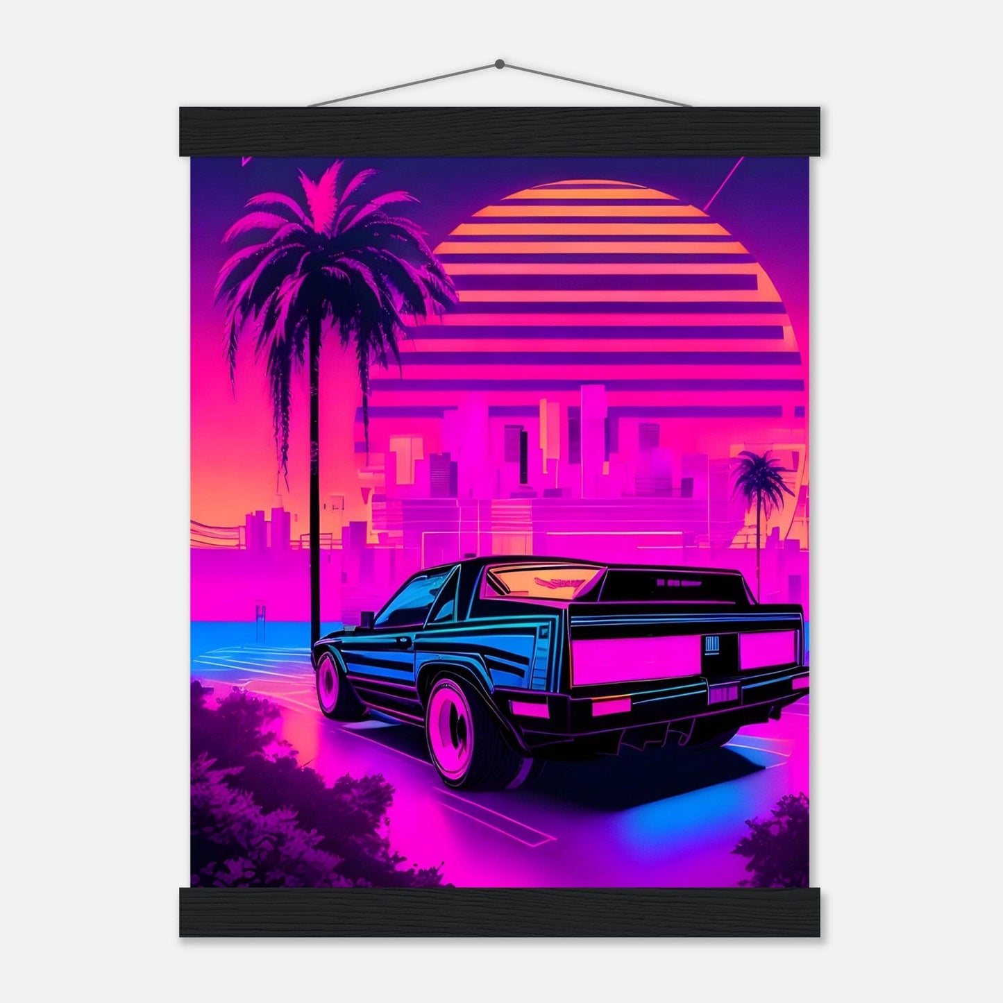 Premium Matte Paper Poster with Hanger - Minimalistische Kunstpräsentation mit Holzhänger Print Material Modern Masterpieces 27x35 cm / 11x14″ Black wall hanger