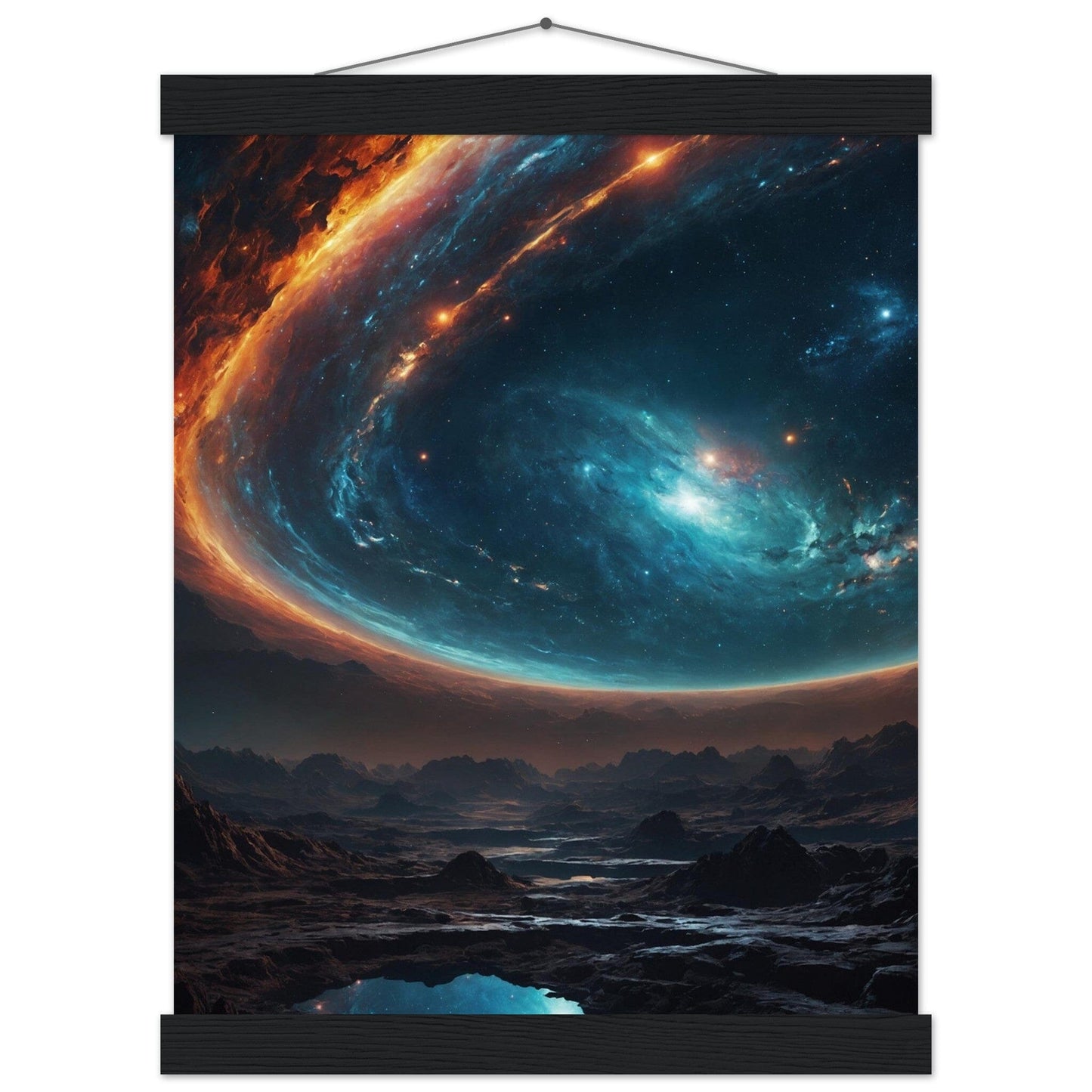 Premium Matte Paper Poster with Hanger - Minimalistische Kunstpräsentation mit Holzhänger Print Material Modern Masterpieces 27x35 cm / 11x14″ Black wall hanger