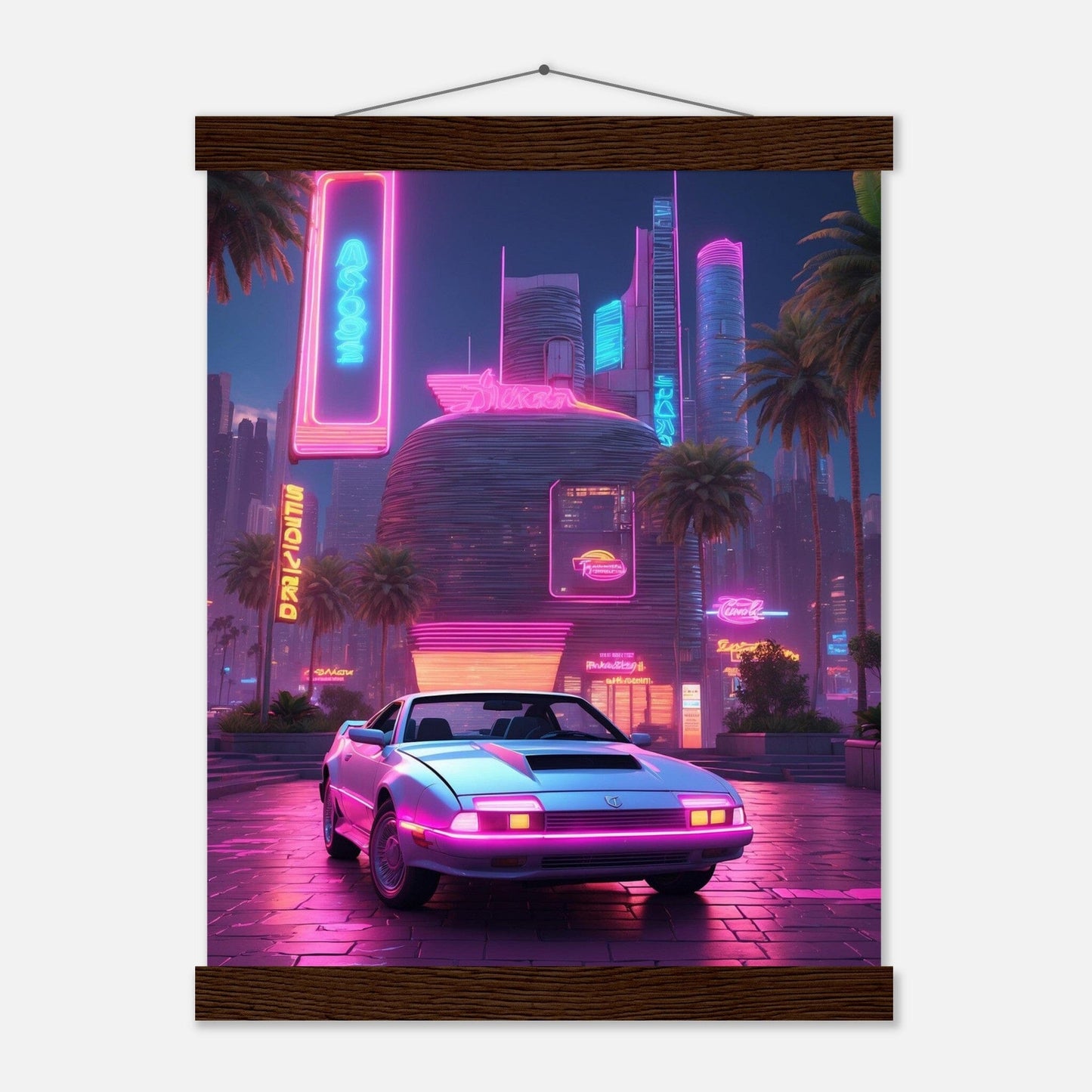Premium Matte Paper Poster with Hanger - Minimalistische Kunstpräsentation mit Holzhänger Print Material Modern Masterpieces 27x35 cm / 11x14″ Dark wood wall hanger