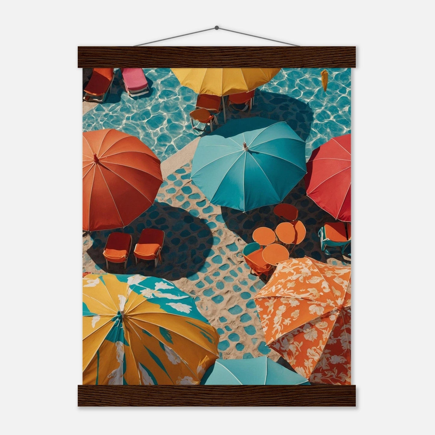 Premium Matte Paper Poster with Hanger - Minimalistische Kunstpräsentation mit Holzhänger Print Material Modern Masterpieces 27x35 cm / 11x14″ Dark wood wall hanger