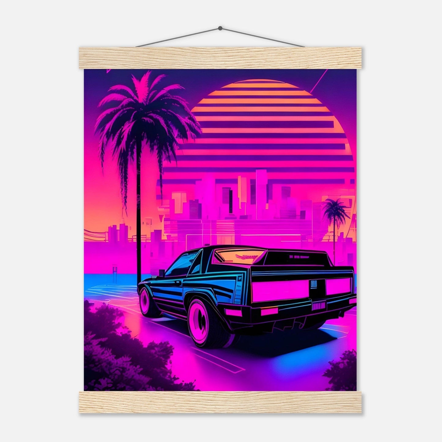Premium Matte Paper Poster with Hanger - Minimalistische Kunstpräsentation mit Holzhänger Print Material Modern Masterpieces 27x35 cm / 11x14″ Natural wood wall hanger