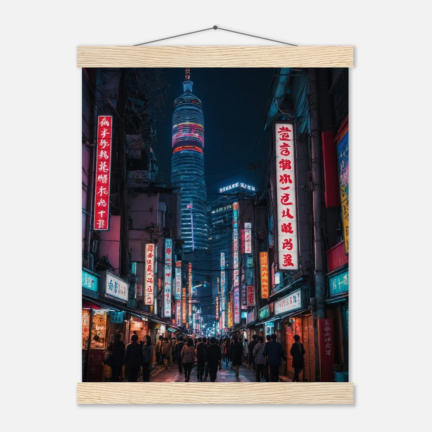 Premium Matte Paper Poster with Hanger - Minimalistische Kunstpräsentation mit Holzhänger Print Material Modern Masterpieces 27x35 cm / 11x14″ Natural wood wall hanger