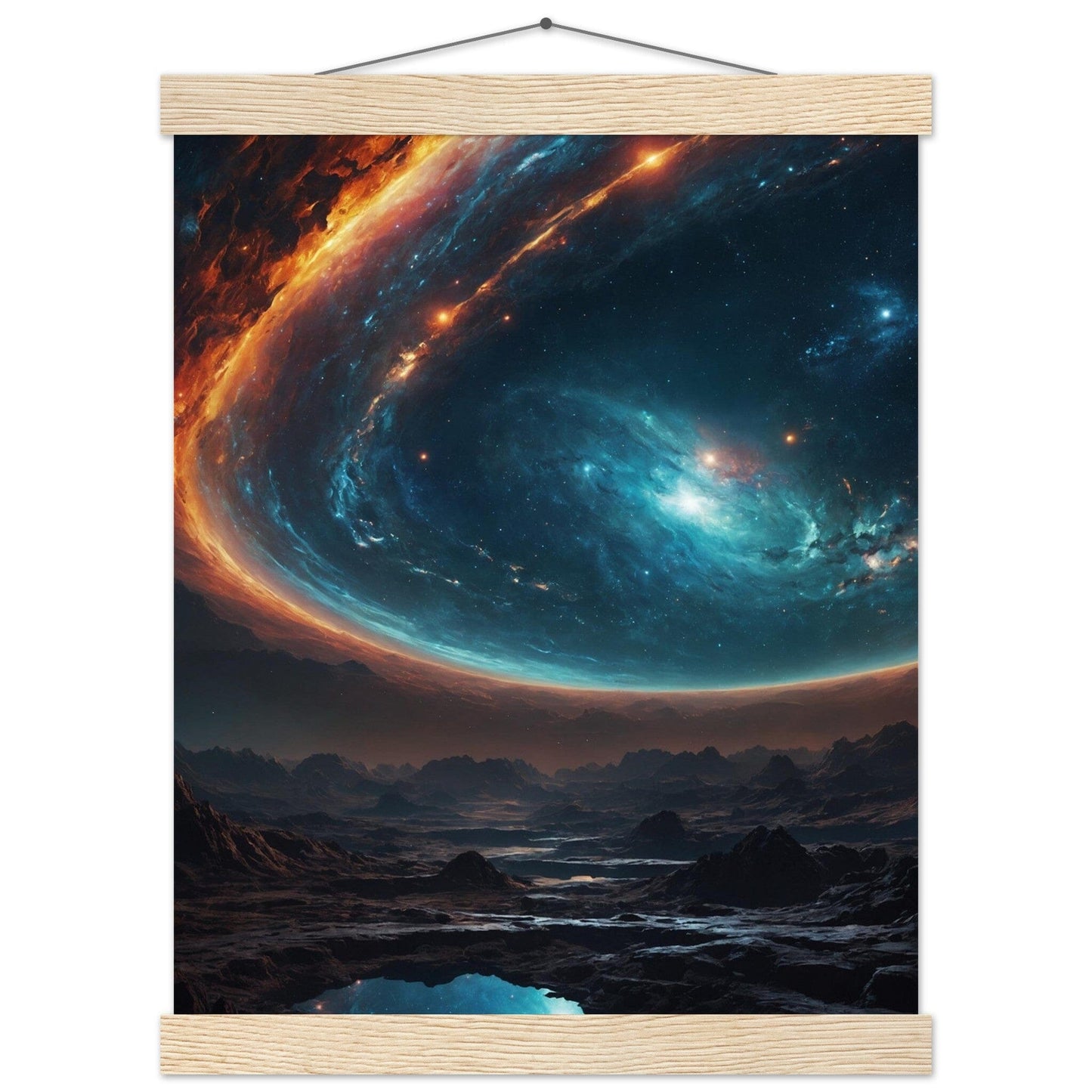 Premium Matte Paper Poster with Hanger - Minimalistische Kunstpräsentation mit Holzhänger Print Material Modern Masterpieces 27x35 cm / 11x14″ Natural wood wall hanger