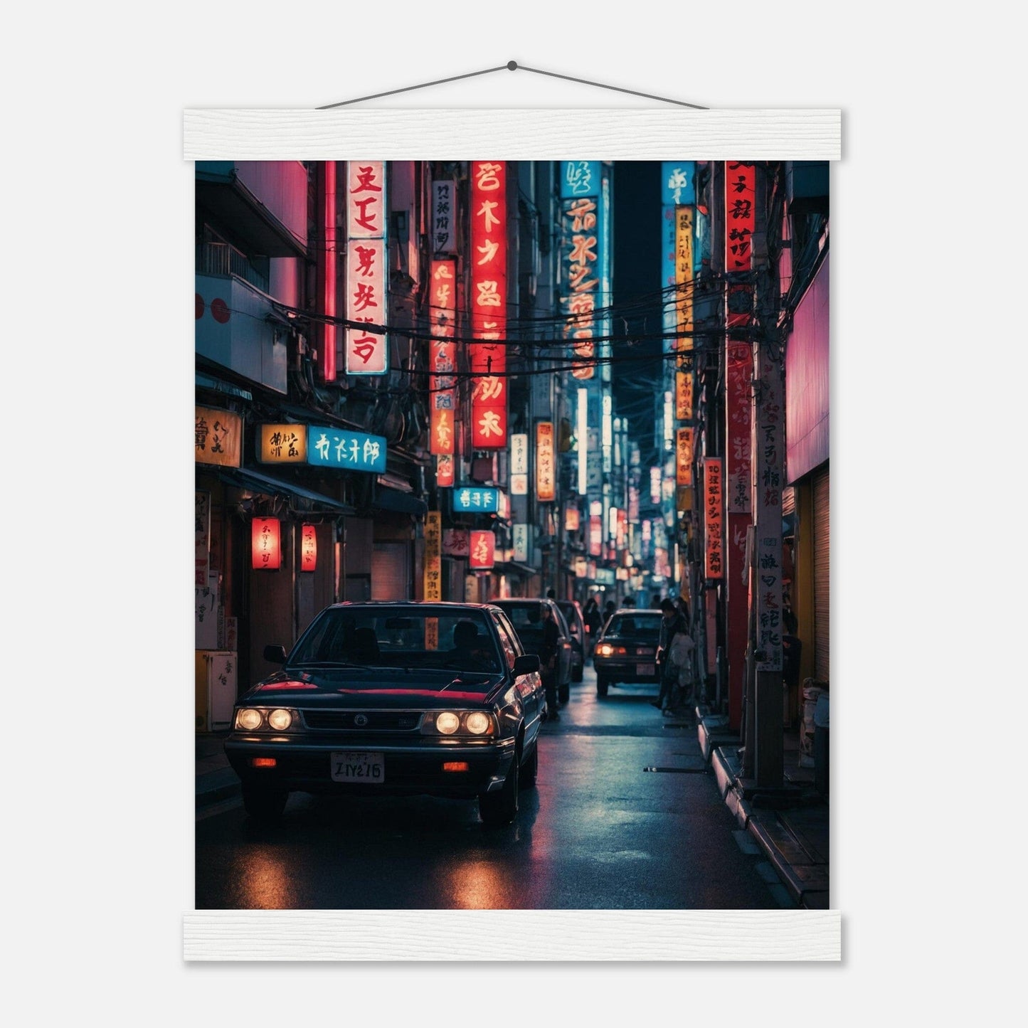 Premium Matte Paper Poster with Hanger - Minimalistische Kunstpräsentation mit Holzhänger Print Material Modern Masterpieces 27x35 cm / 11x14″ White wall hanger