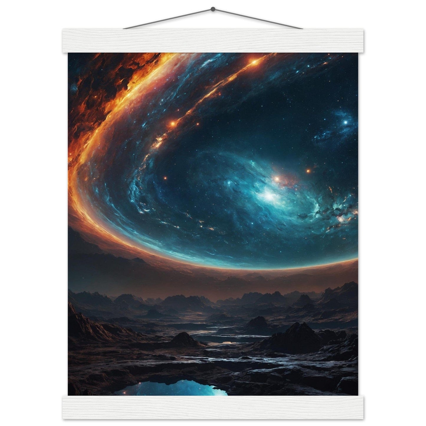 Premium Matte Paper Poster with Hanger - Minimalistische Kunstpräsentation mit Holzhänger Print Material Modern Masterpieces 27x35 cm / 11x14″ White wall hanger