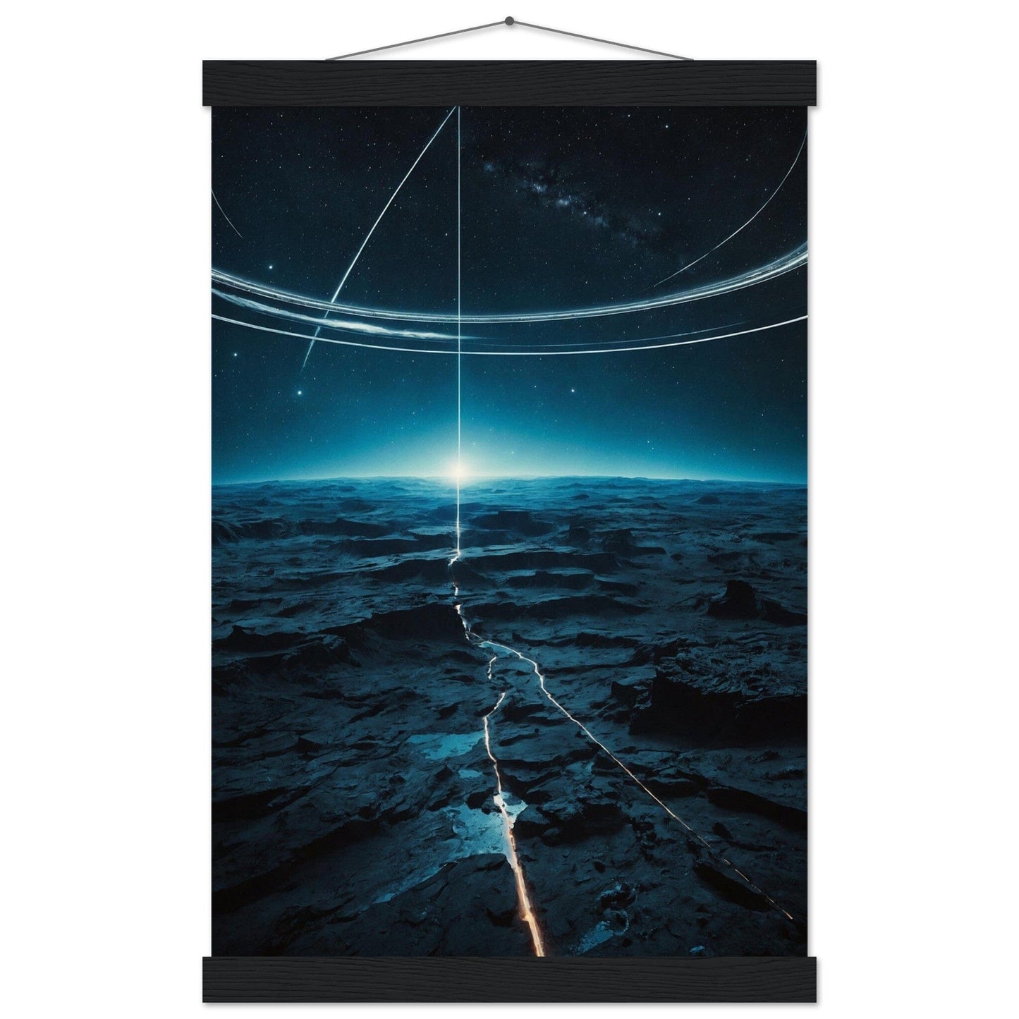 Premium Matte Paper Poster with Hanger - Minimalistische Kunstpräsentation mit Holzhänger Print Material Modern Masterpieces 28x43 cm / XL (11x17″) Black wall hanger