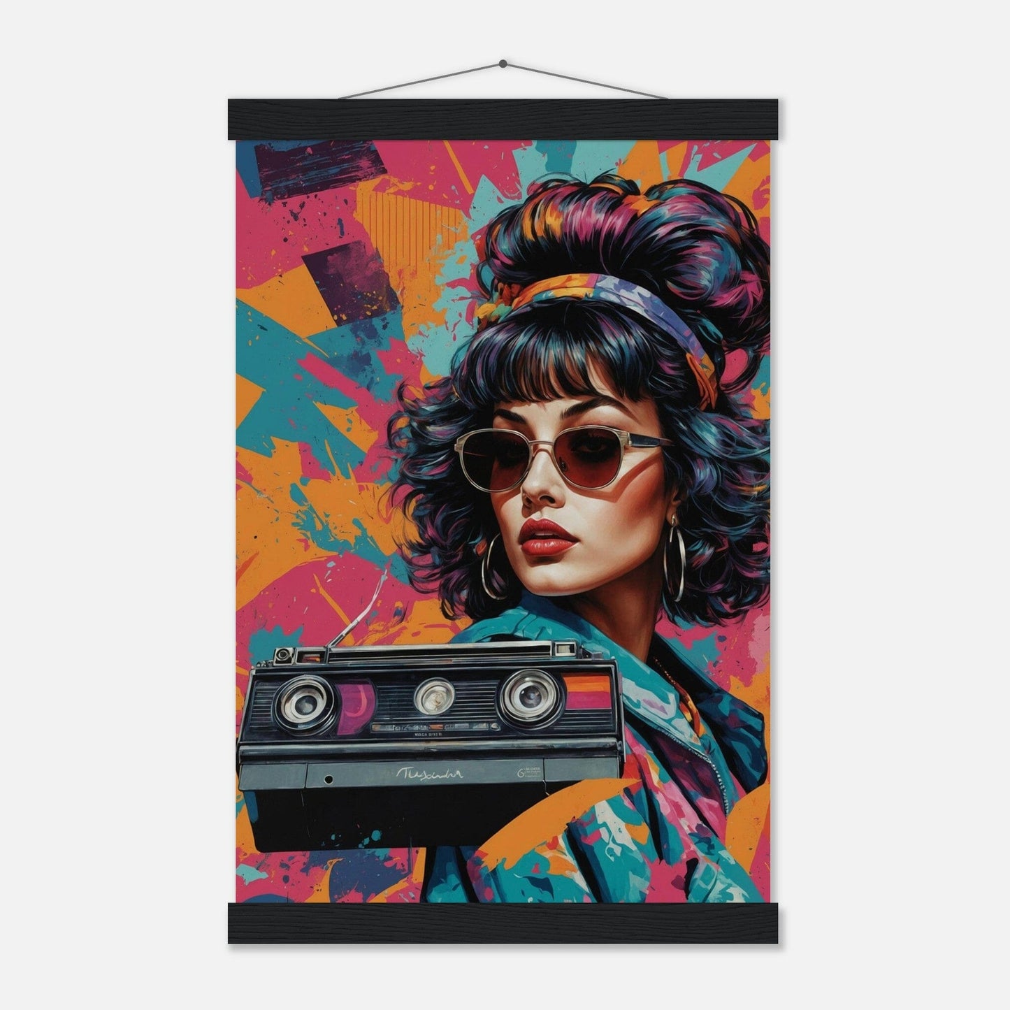 Premium Matte Paper Poster with Hanger - Minimalistische Kunstpräsentation mit Holzhänger Print Material Modern Masterpieces 28x43 cm / XL (11x17″) Black wall hanger