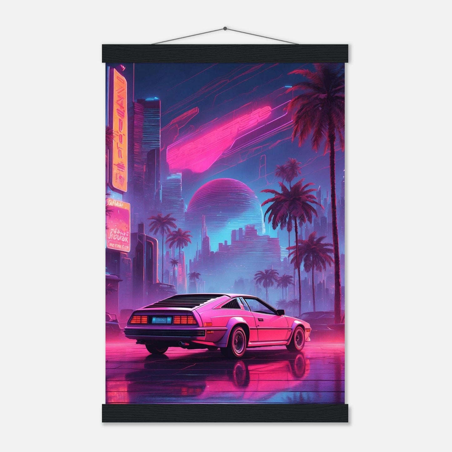 Premium Matte Paper Poster with Hanger - Minimalistische Kunstpräsentation mit Holzhänger Print Material Modern Masterpieces 28x43 cm / XL (11x17″) Black wall hanger