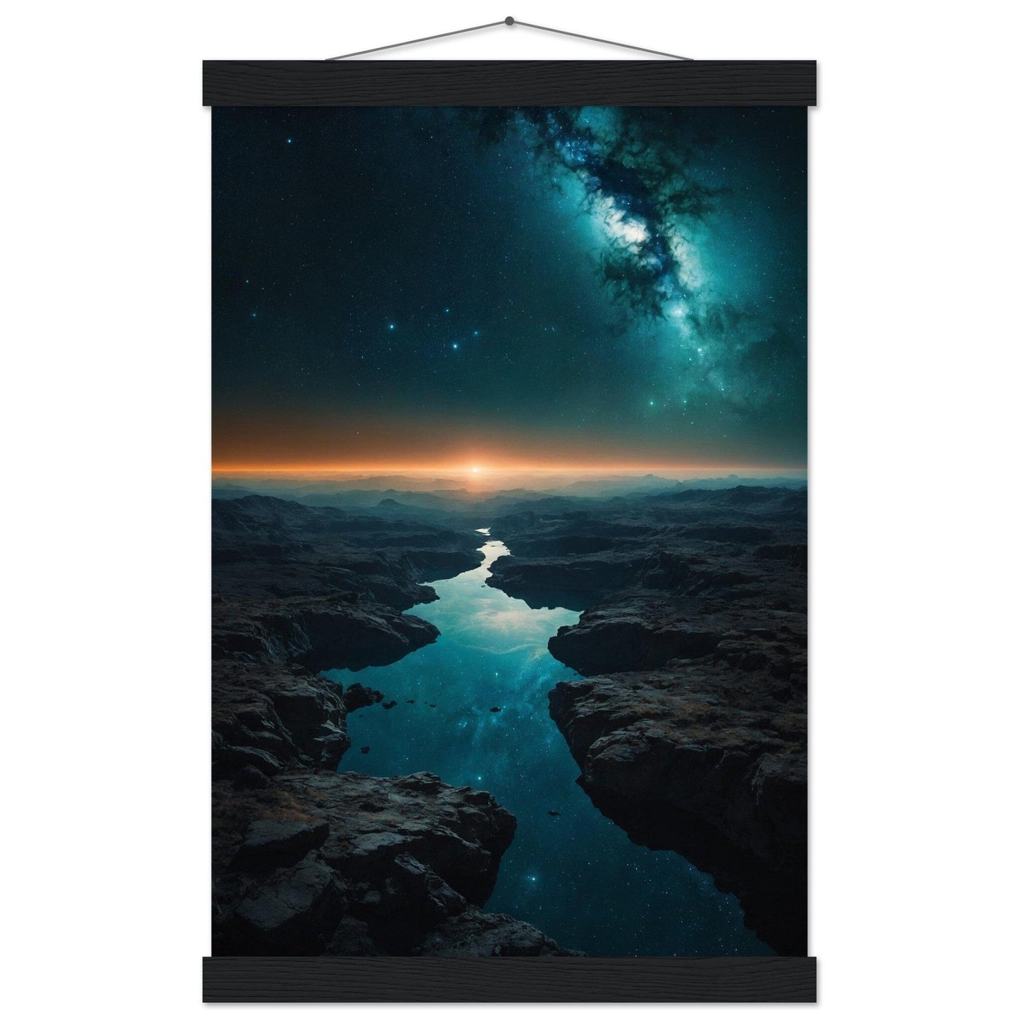 Premium Matte Paper Poster with Hanger - Minimalistische Kunstpräsentation mit Holzhänger Print Material Modern Masterpieces 28x43 cm / XL (11x17″) Black wall hanger