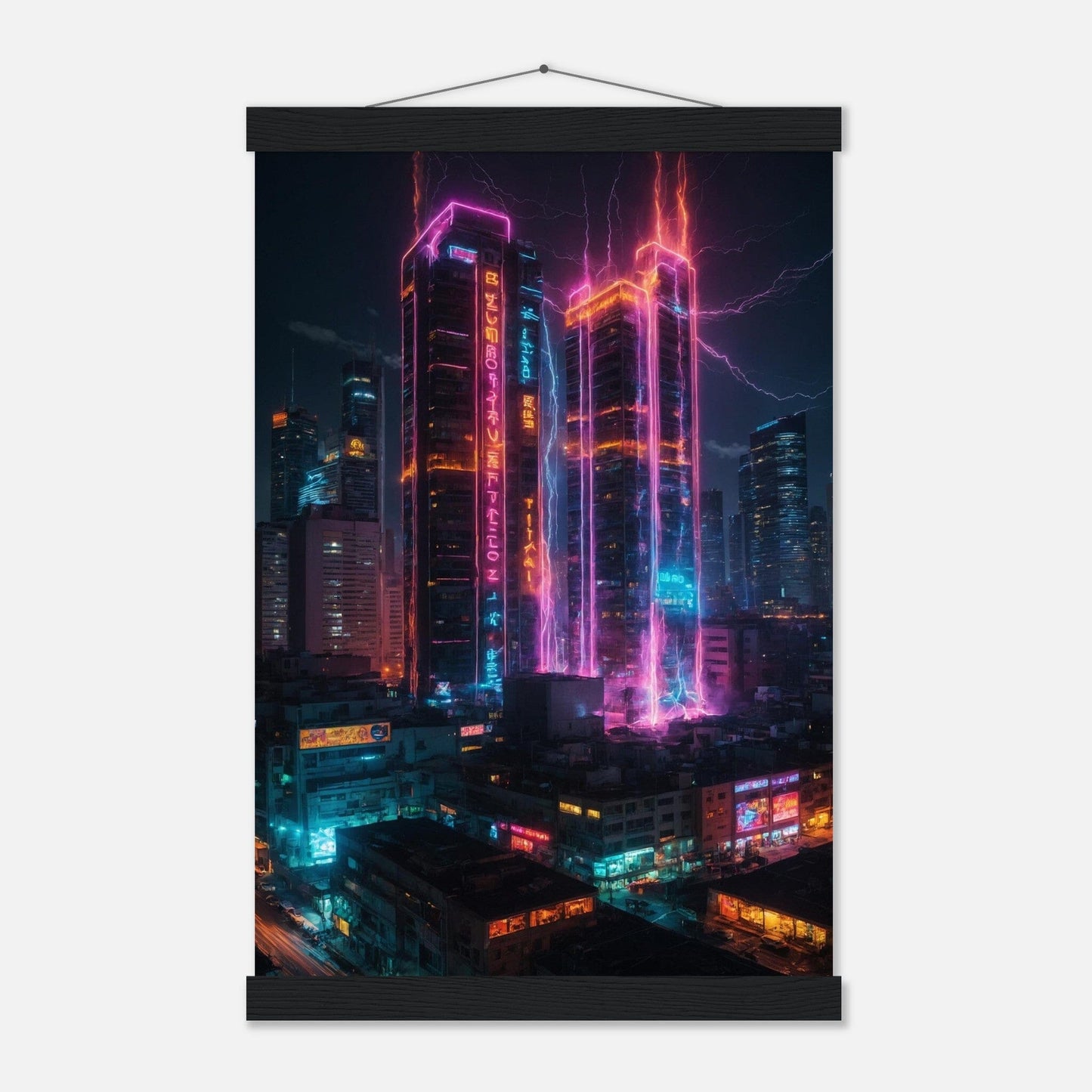 Premium Matte Paper Poster with Hanger - Minimalistische Kunstpräsentation mit Holzhänger Print Material Modern Masterpieces 28x43 cm / XL (11x17″) Black wall hanger