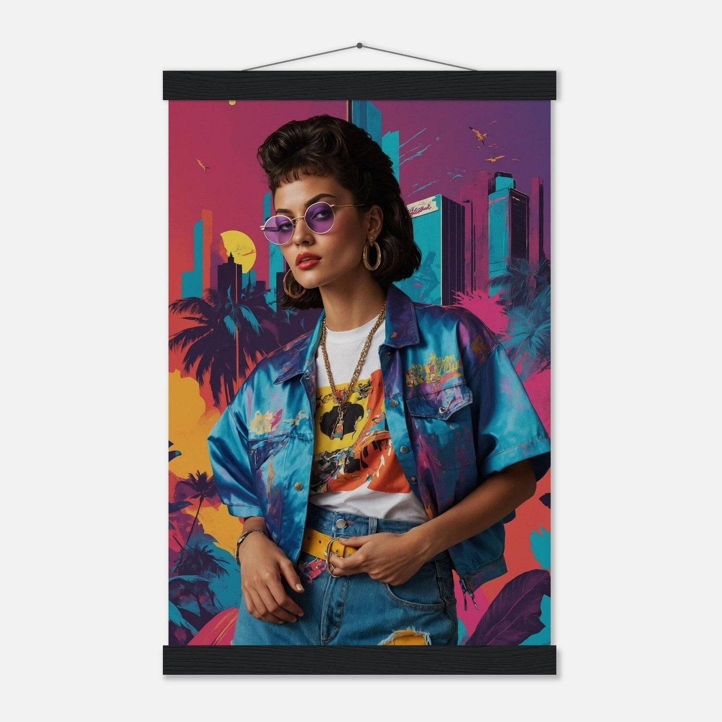 Premium Matte Paper Poster with Hanger - Minimalistische Kunstpräsentation mit Holzhänger Print Material Modern Masterpieces 28x43 cm / XL (11x17″) Black wall hanger