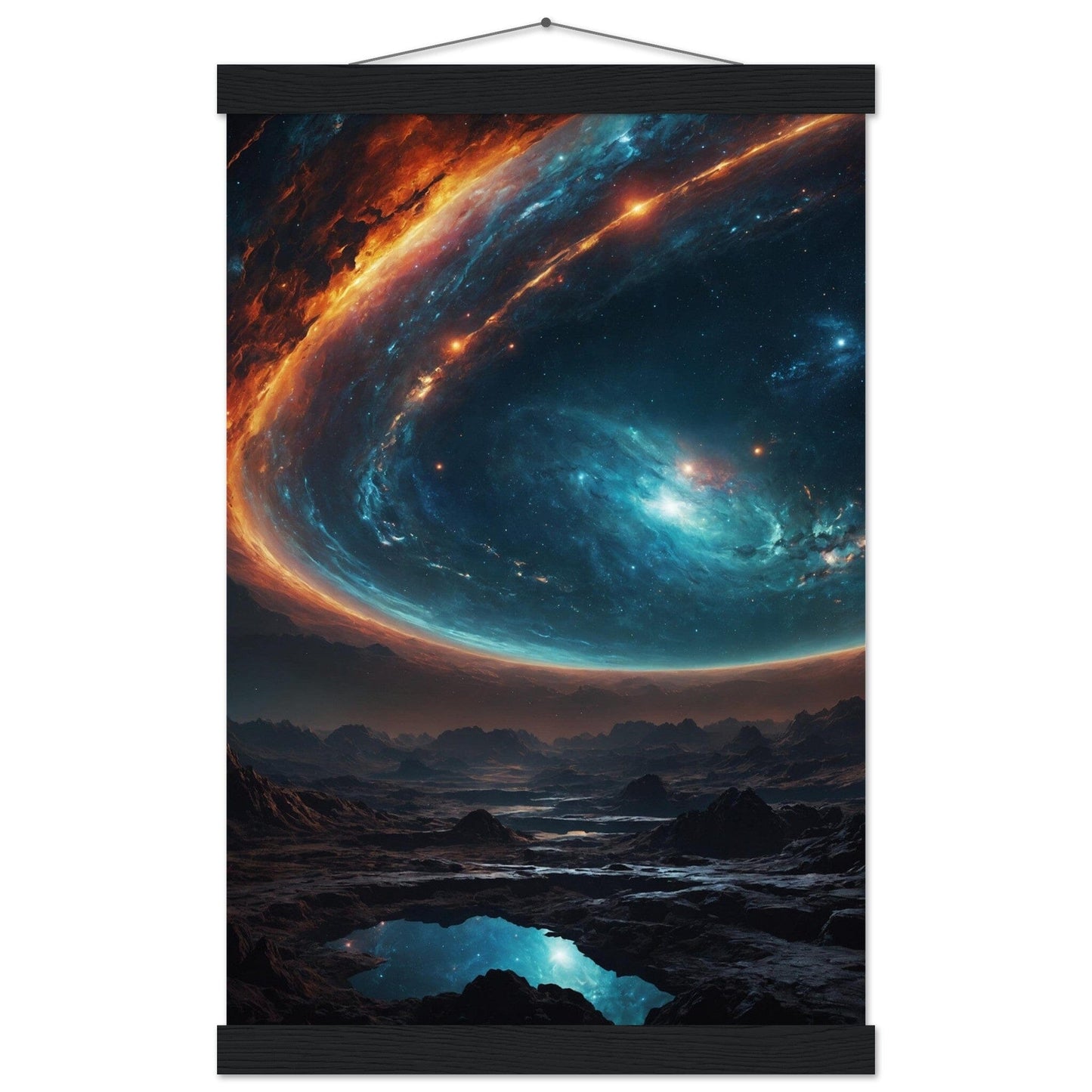 Premium Matte Paper Poster with Hanger - Minimalistische Kunstpräsentation mit Holzhänger Print Material Modern Masterpieces 28x43 cm / XL (11x17″) Black wall hanger