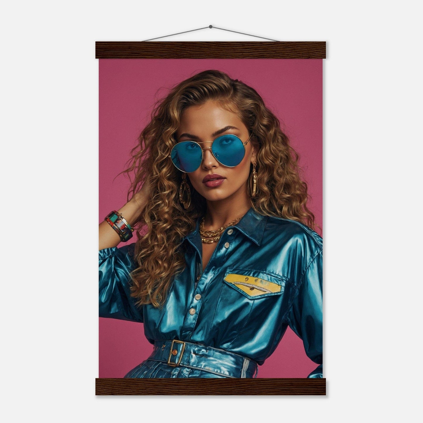 Premium Matte Paper Poster with Hanger - Minimalistische Kunstpräsentation mit Holzhänger Print Material Modern Masterpieces 28x43 cm / XL (11x17″) Dark wood wall hanger