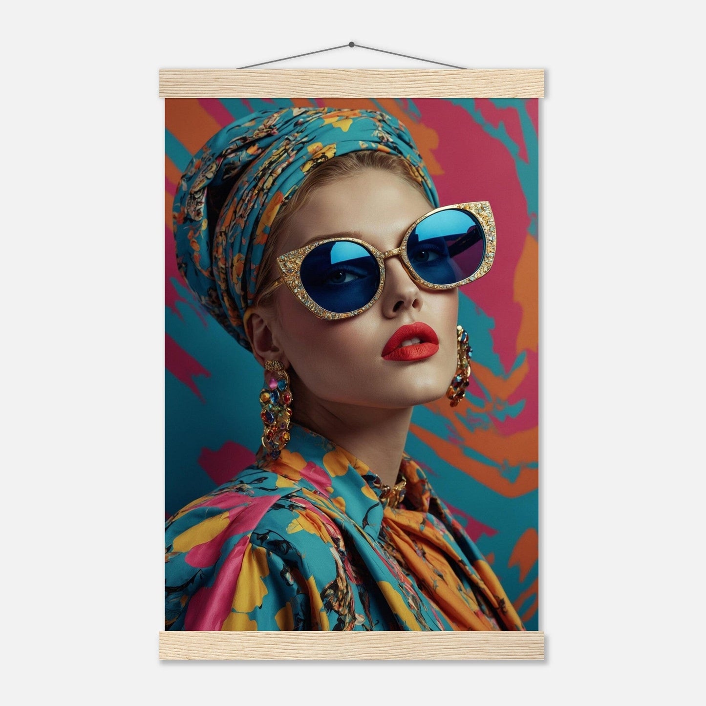 Premium Matte Paper Poster with Hanger - Minimalistische Kunstpräsentation mit Holzhänger Print Material Modern Masterpieces 28x43 cm / XL (11x17″) Natural wood wall hanger