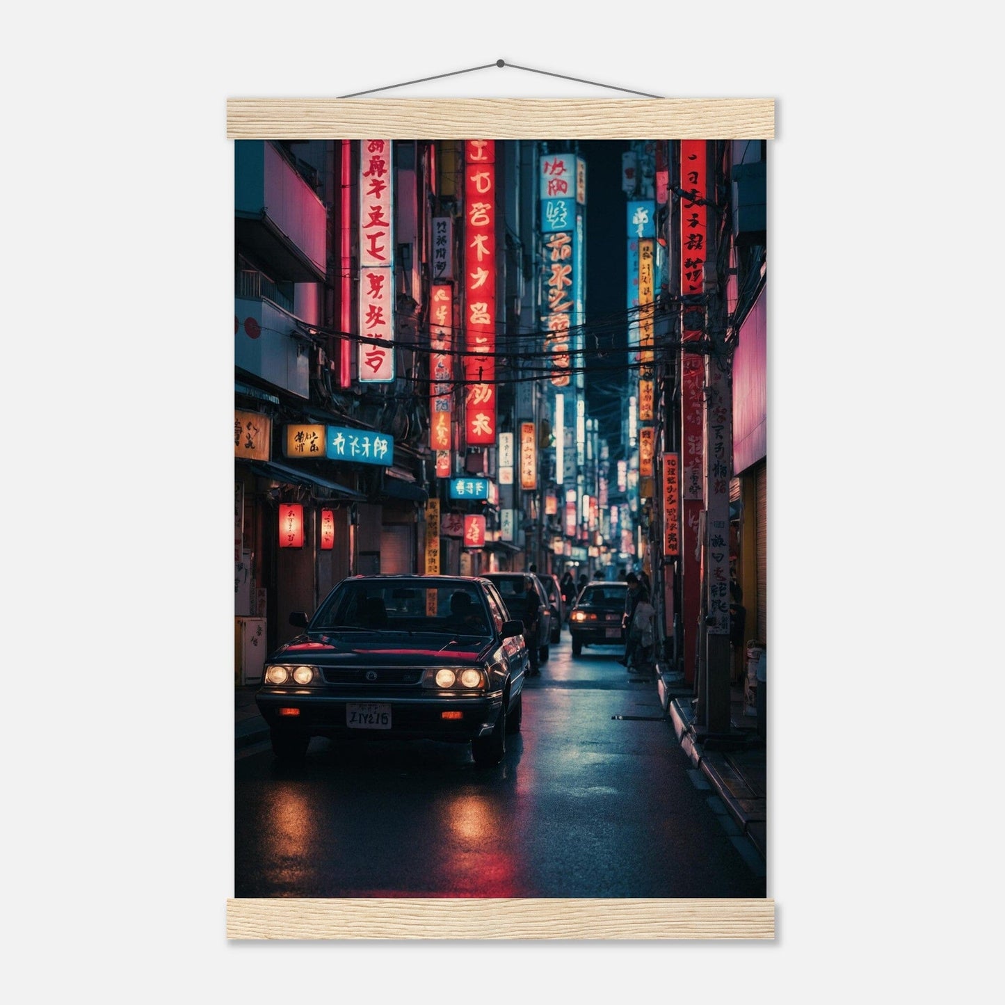 Premium Matte Paper Poster with Hanger - Minimalistische Kunstpräsentation mit Holzhänger Print Material Modern Masterpieces 28x43 cm / XL (11x17″) Natural wood wall hanger