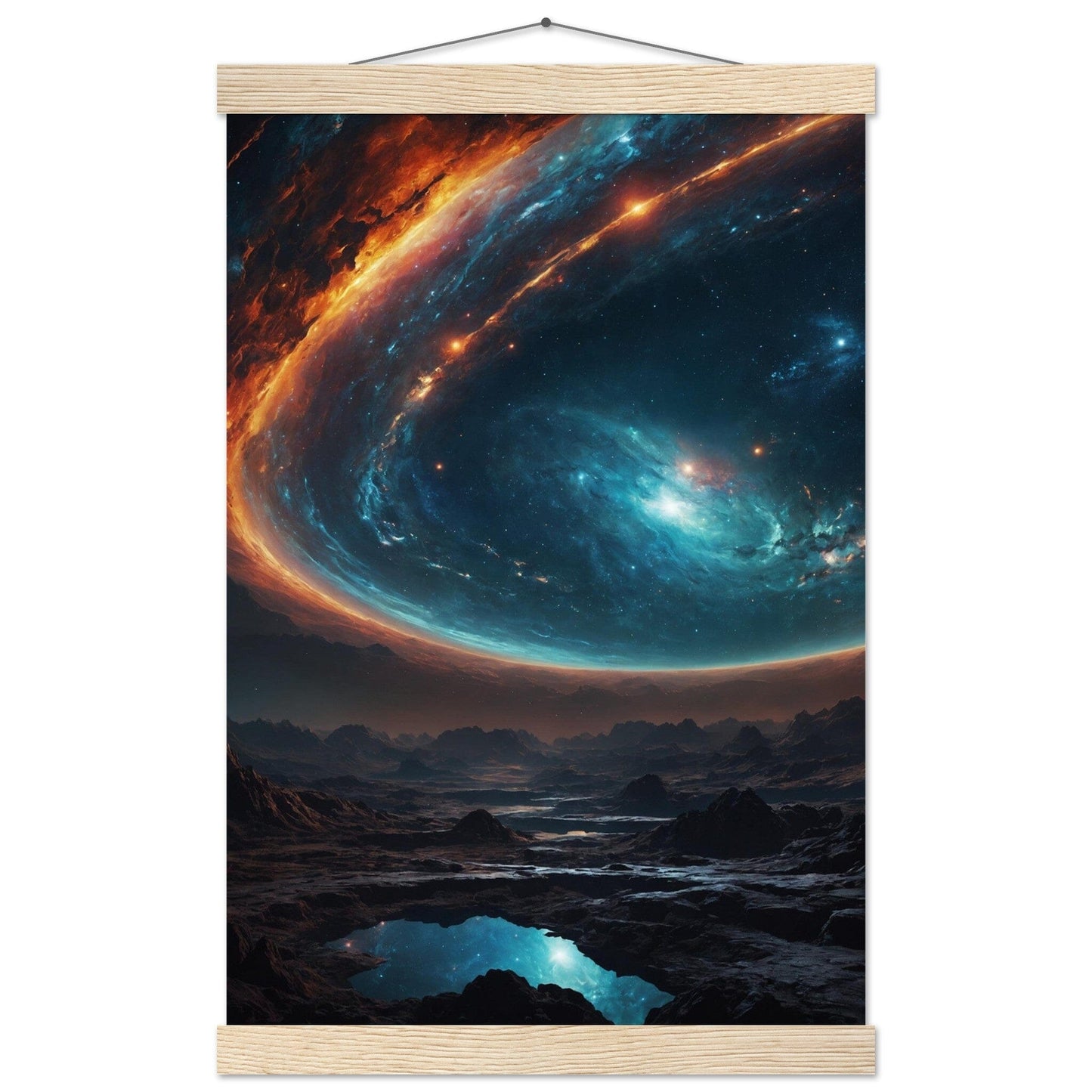 Premium Matte Paper Poster with Hanger - Minimalistische Kunstpräsentation mit Holzhänger Print Material Modern Masterpieces 28x43 cm / XL (11x17″) Natural wood wall hanger