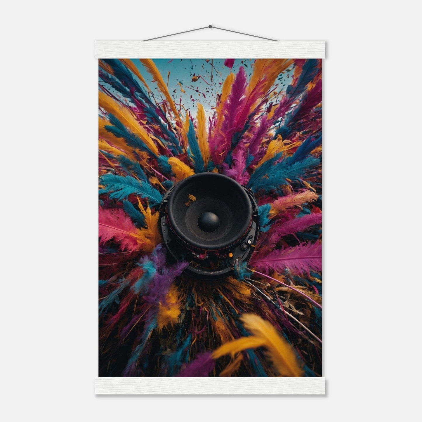Premium Matte Paper Poster with Hanger - Minimalistische Kunstpräsentation mit Holzhänger Print Material Modern Masterpieces 28x43 cm / XL (11x17″) White wall hanger