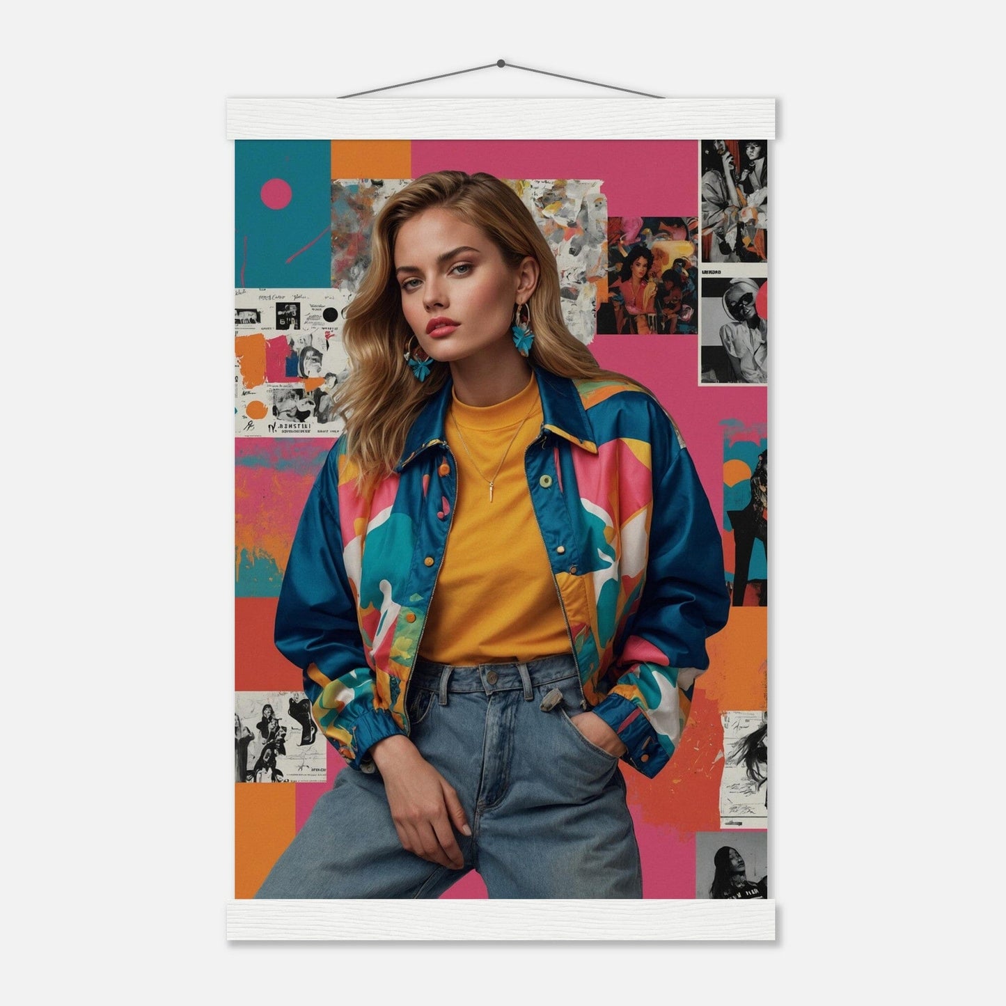Premium Matte Paper Poster with Hanger - Minimalistische Kunstpräsentation mit Holzhänger Print Material Modern Masterpieces 28x43 cm / XL (11x17″) White wall hanger
