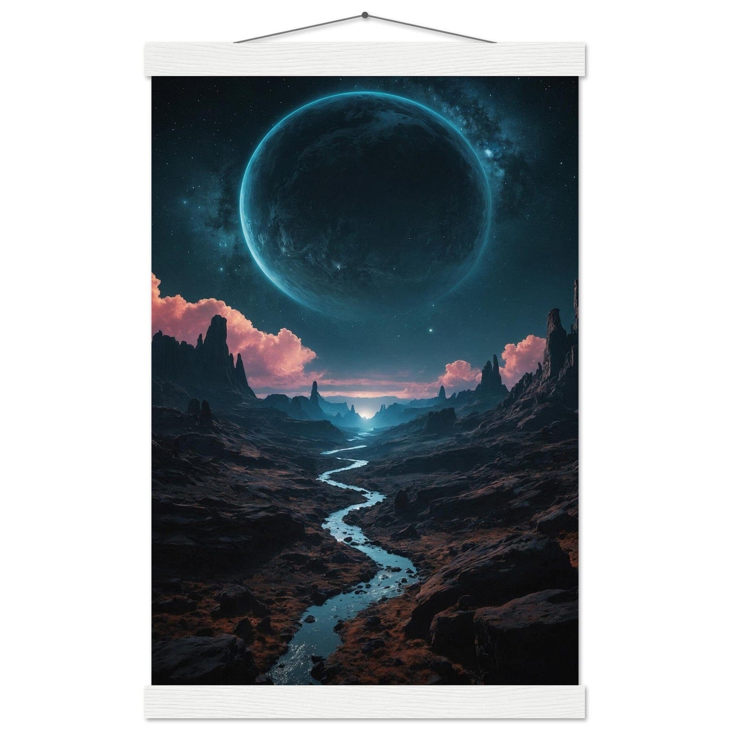 Premium Matte Paper Poster with Hanger - Minimalistische Kunstpräsentation mit Holzhänger Print Material Modern Masterpieces 28x43 cm / XL (11x17″) White wall hanger