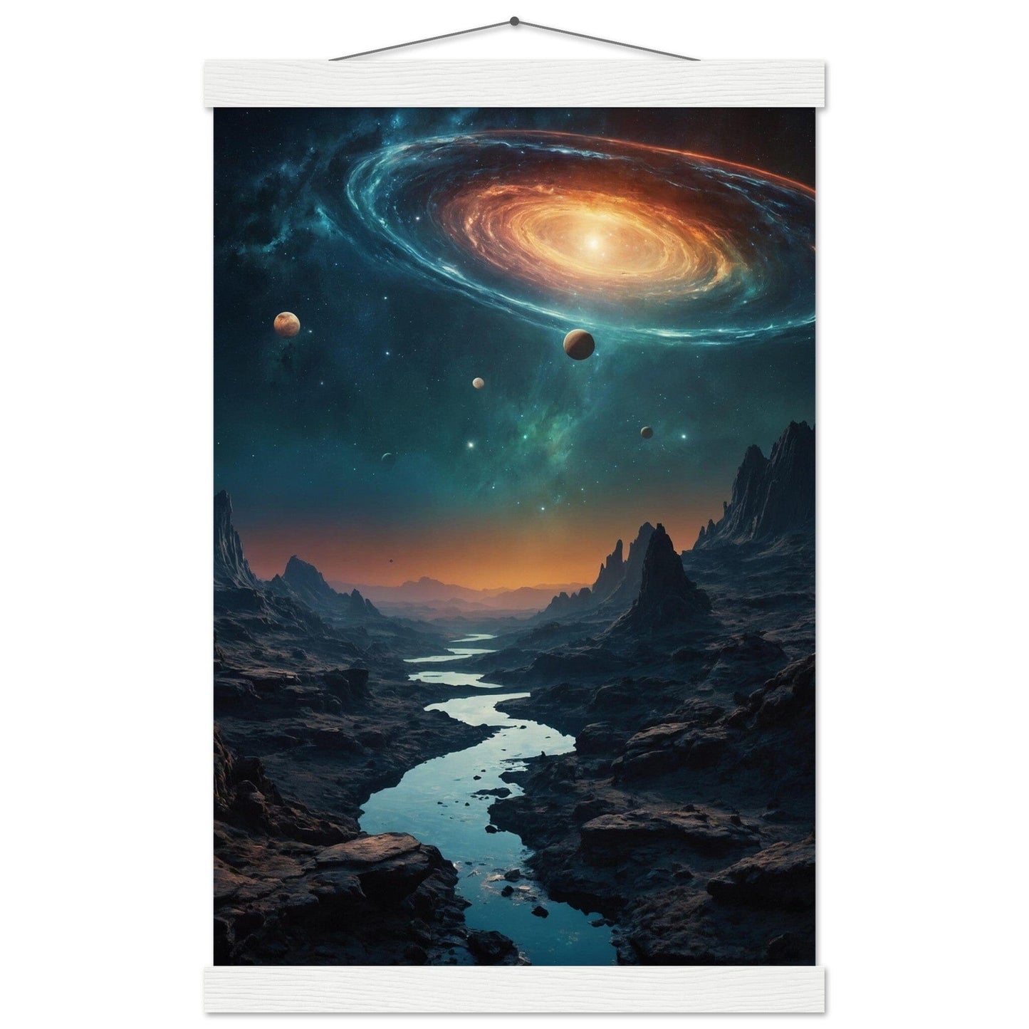 Premium Matte Paper Poster with Hanger - Minimalistische Kunstpräsentation mit Holzhänger Print Material Modern Masterpieces 28x43 cm / XL (11x17″) White wall hanger
