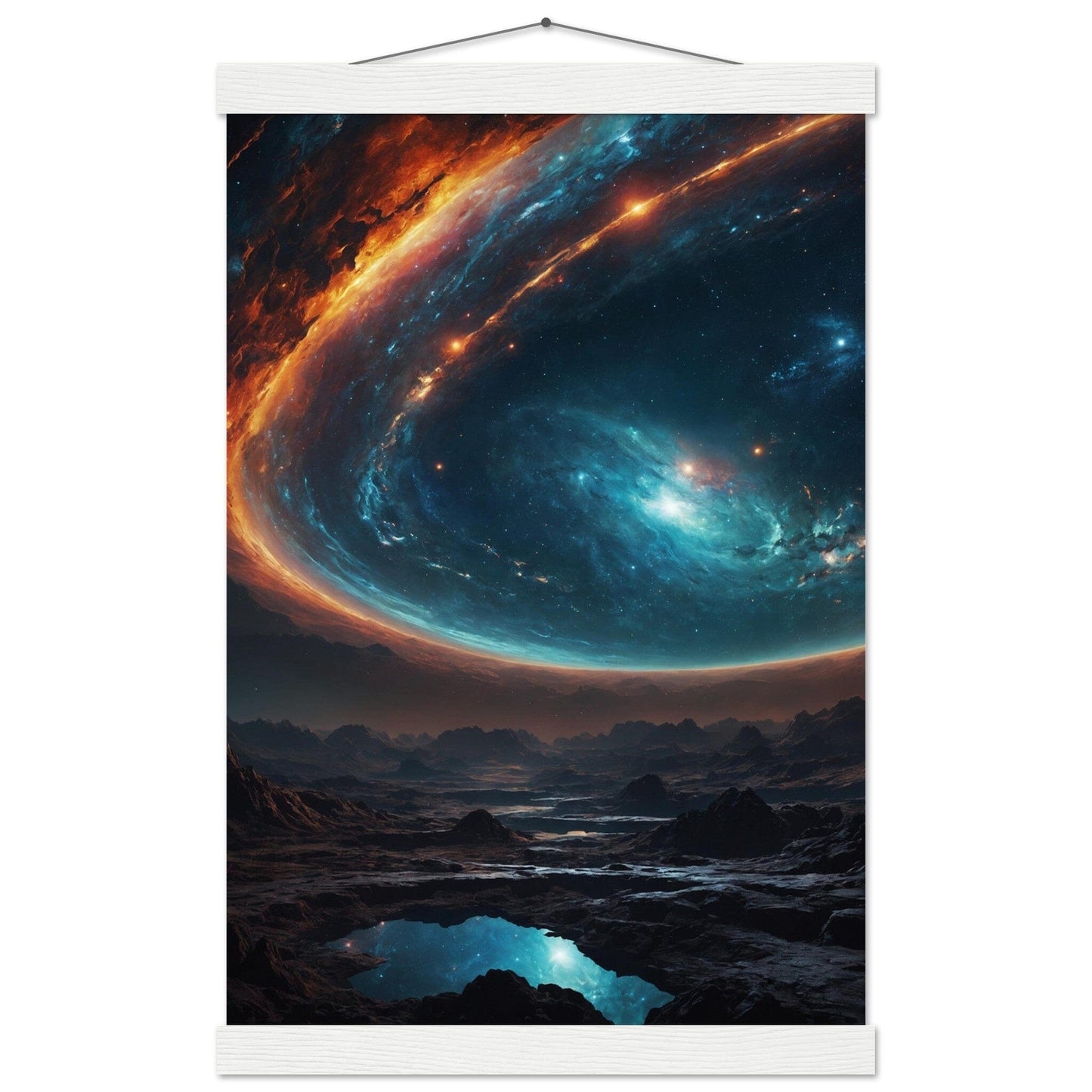 Premium Matte Paper Poster with Hanger - Minimalistische Kunstpräsentation mit Holzhänger Print Material Modern Masterpieces 28x43 cm / XL (11x17″) White wall hanger