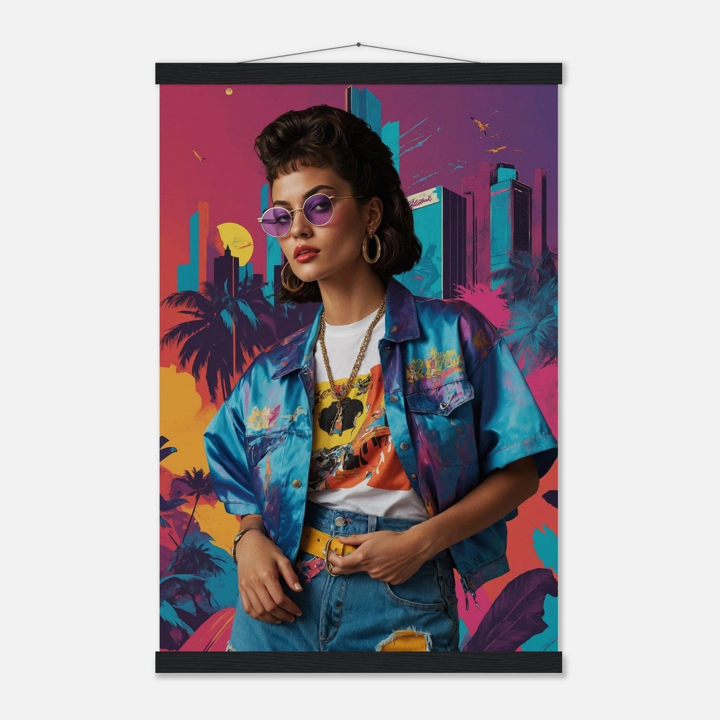 Premium Matte Paper Poster with Hanger - Minimalistische Kunstpräsentation mit Holzhänger Print Material Modern Masterpieces 40x60 cm / 16x24″ Black wall hanger