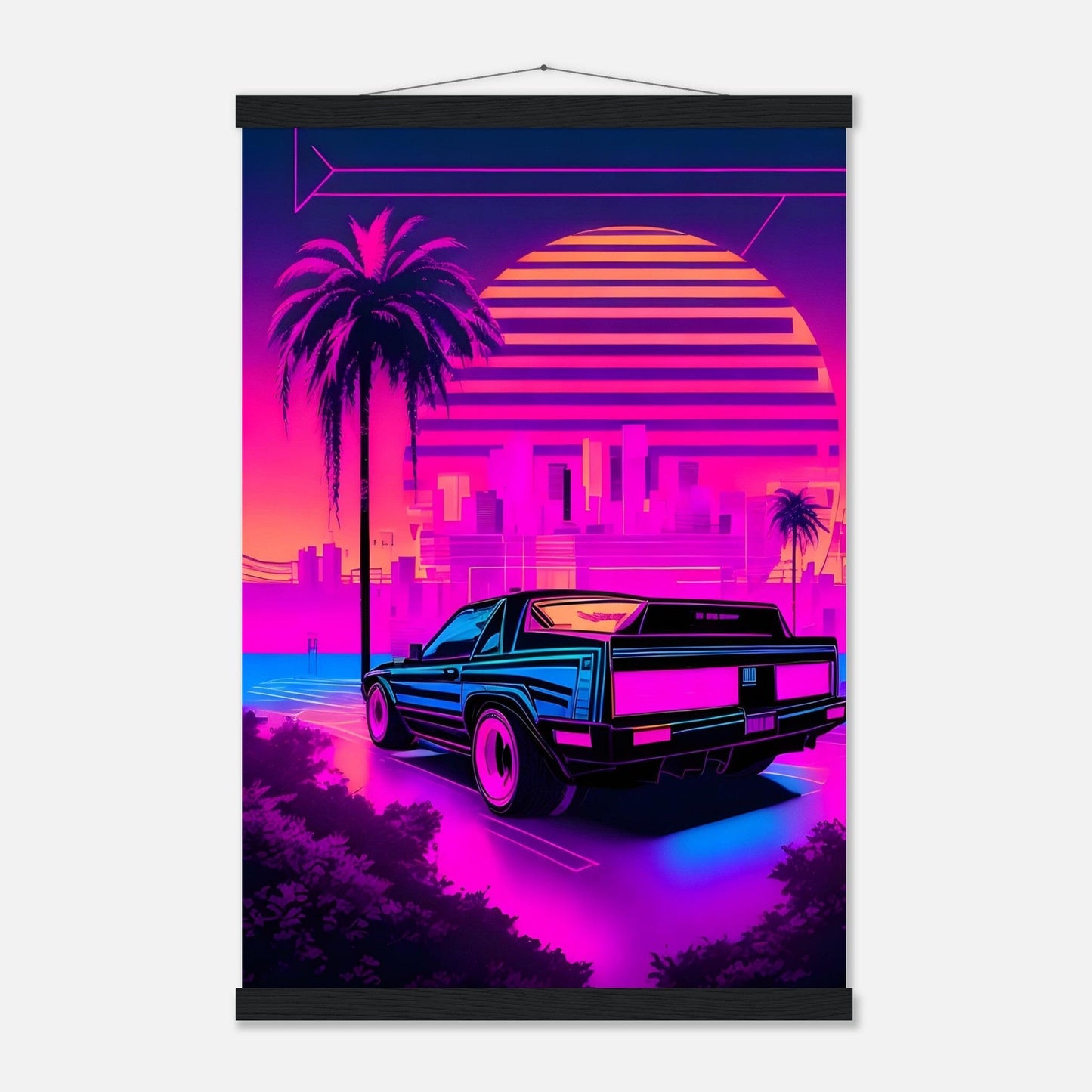 Premium Matte Paper Poster with Hanger - Minimalistische Kunstpräsentation mit Holzhänger Print Material Modern Masterpieces 40x60 cm / 16x24″ Black wall hanger