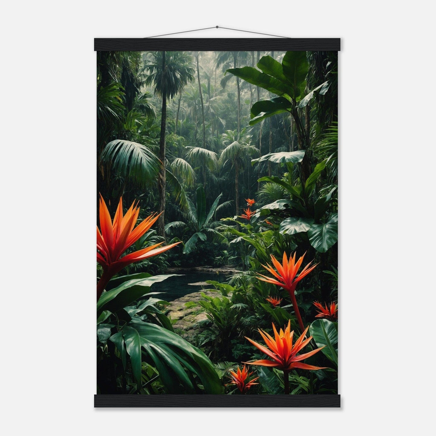 Premium Matte Paper Poster with Hanger - Minimalistische Kunstpräsentation mit Holzhänger Print Material Modern Masterpieces 40x60 cm / 16x24″ Black wall hanger