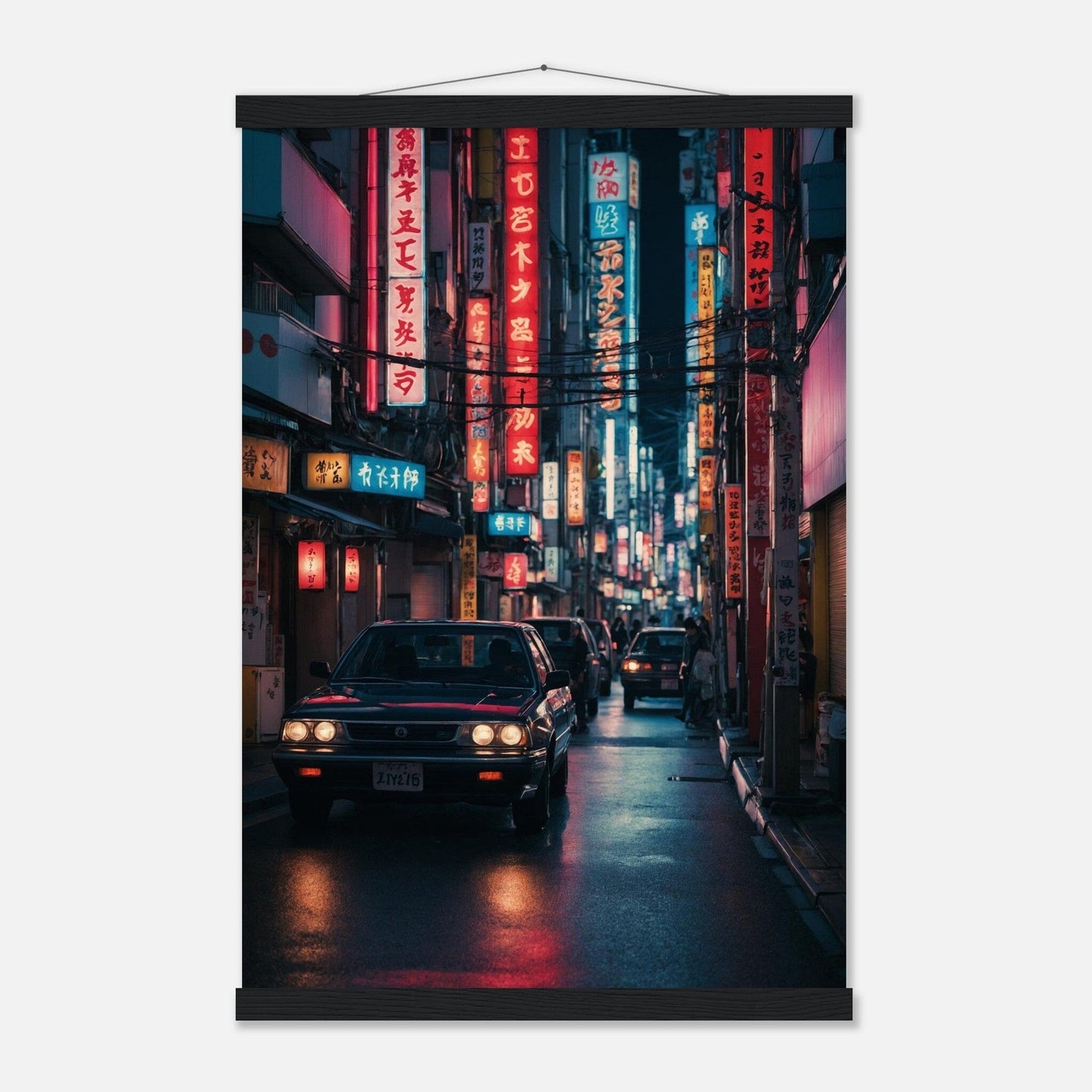 Premium Matte Paper Poster with Hanger - Minimalistische Kunstpräsentation mit Holzhänger Print Material Modern Masterpieces 40x60 cm / 16x24″ Black wall hanger