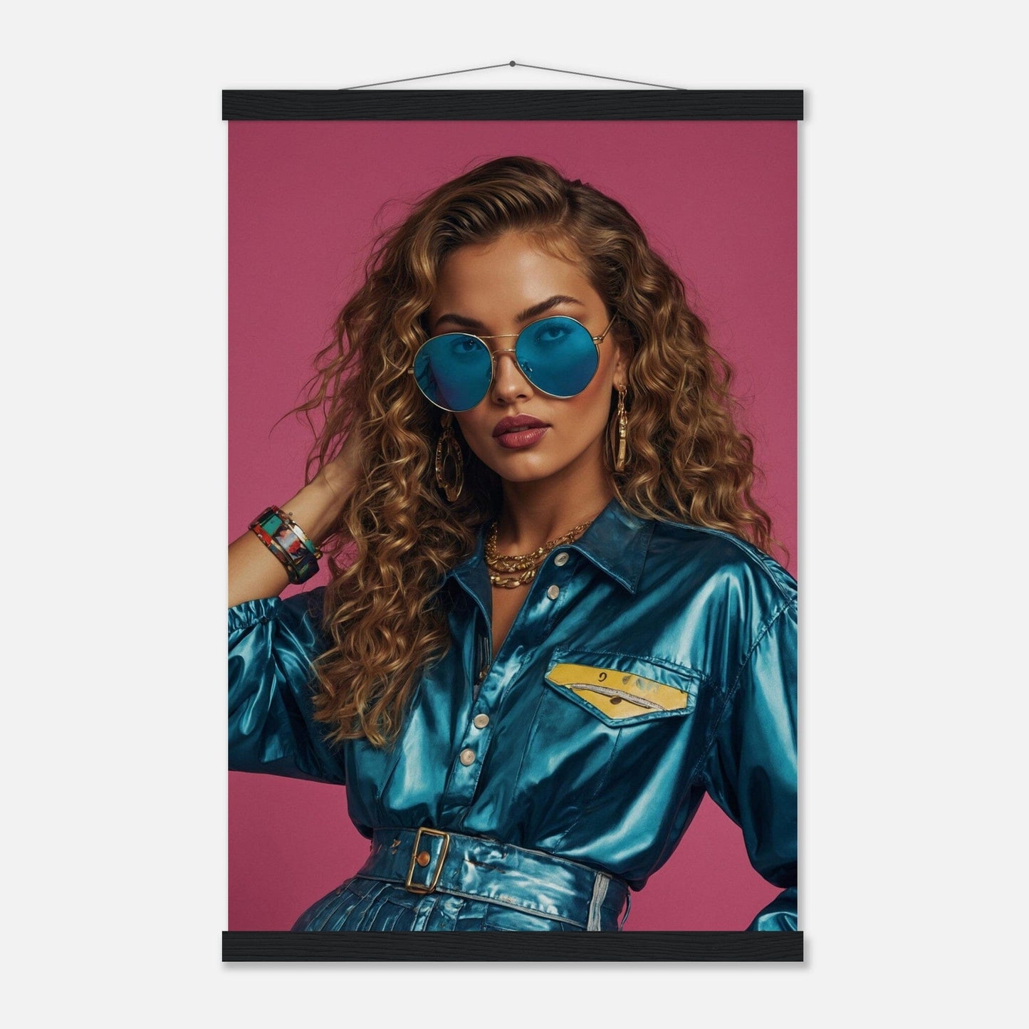 Premium Matte Paper Poster with Hanger - Minimalistische Kunstpräsentation mit Holzhänger Print Material Modern Masterpieces 40x60 cm / 16x24″ Black wall hanger