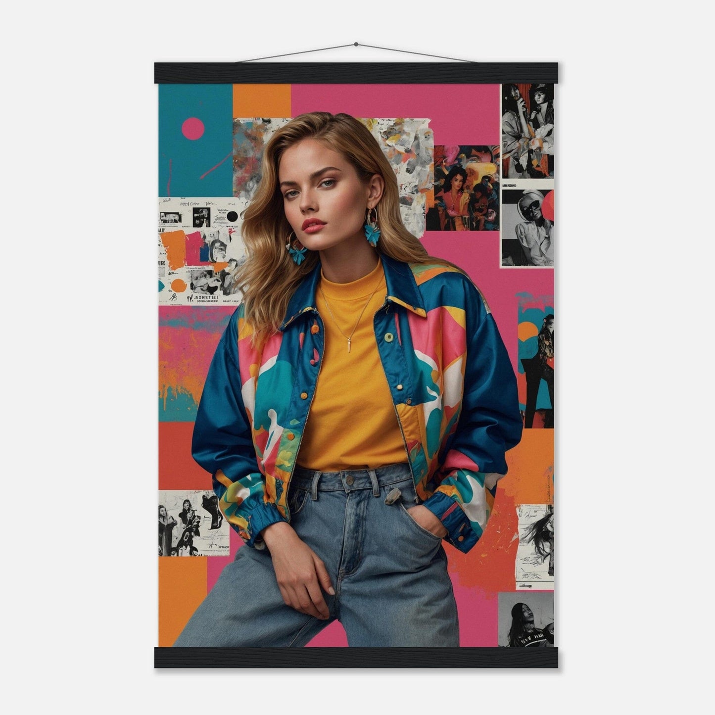 Premium Matte Paper Poster with Hanger - Minimalistische Kunstpräsentation mit Holzhänger Print Material Modern Masterpieces 40x60 cm / 16x24″ Black wall hanger