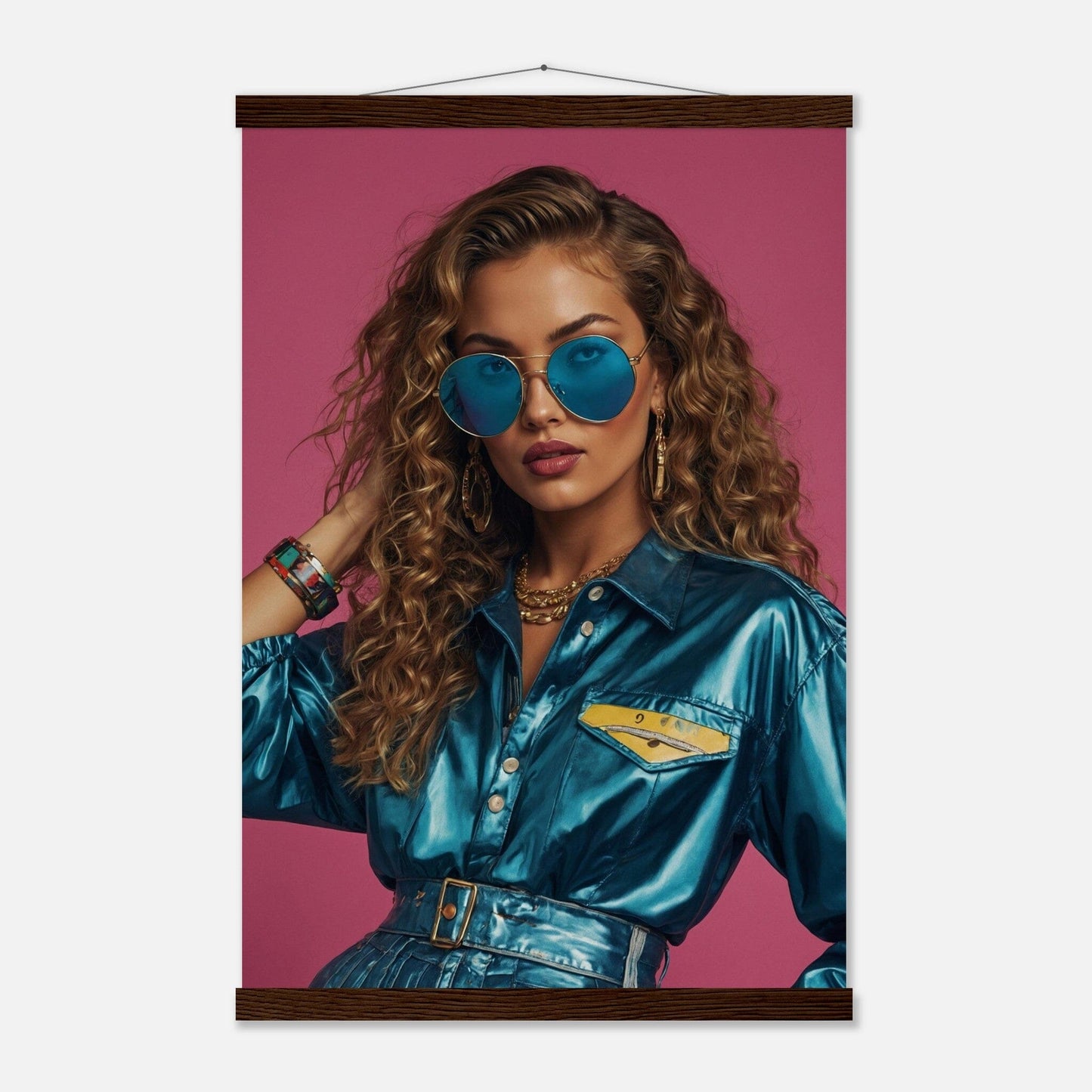 Premium Matte Paper Poster with Hanger - Minimalistische Kunstpräsentation mit Holzhänger Print Material Modern Masterpieces 40x60 cm / 16x24″ Dark wood wall hanger