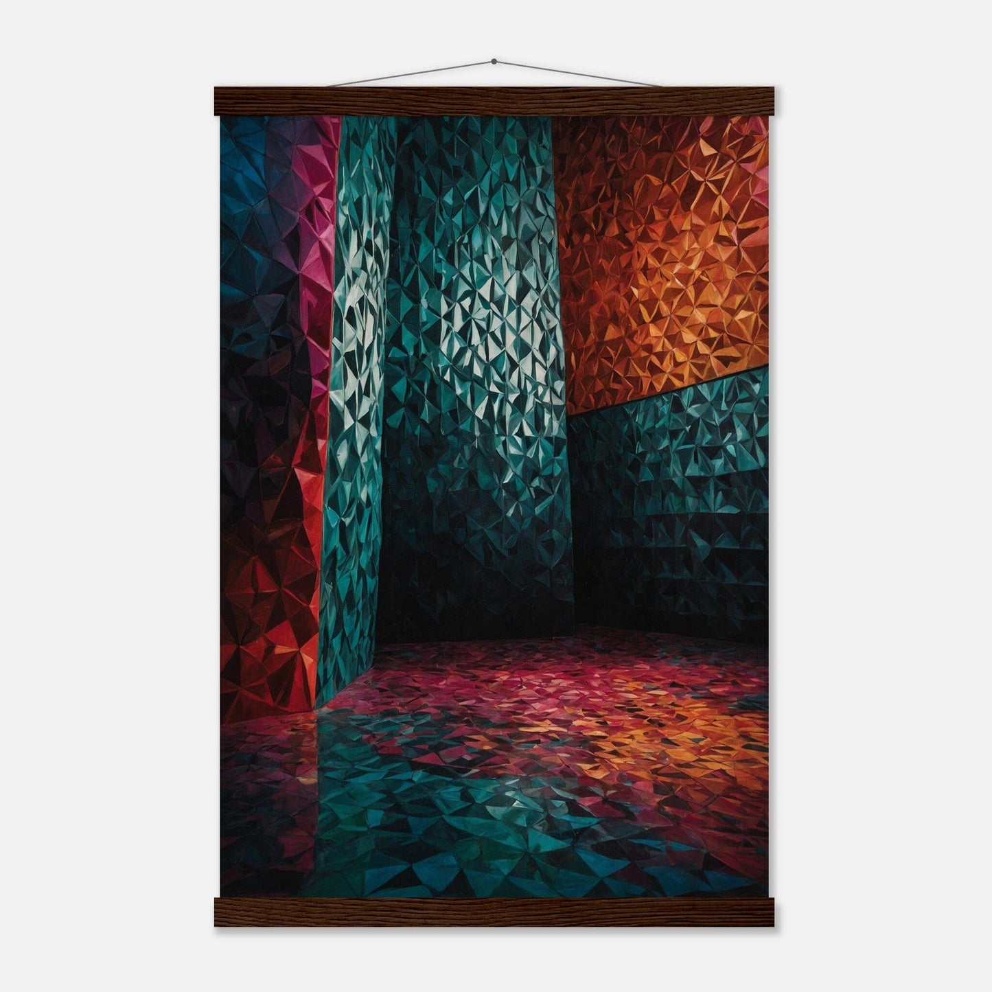 Premium Matte Paper Poster with Hanger - Minimalistische Kunstpräsentation mit Holzhänger Print Material Modern Masterpieces 40x60 cm / 16x24″ Dark wood wall hanger