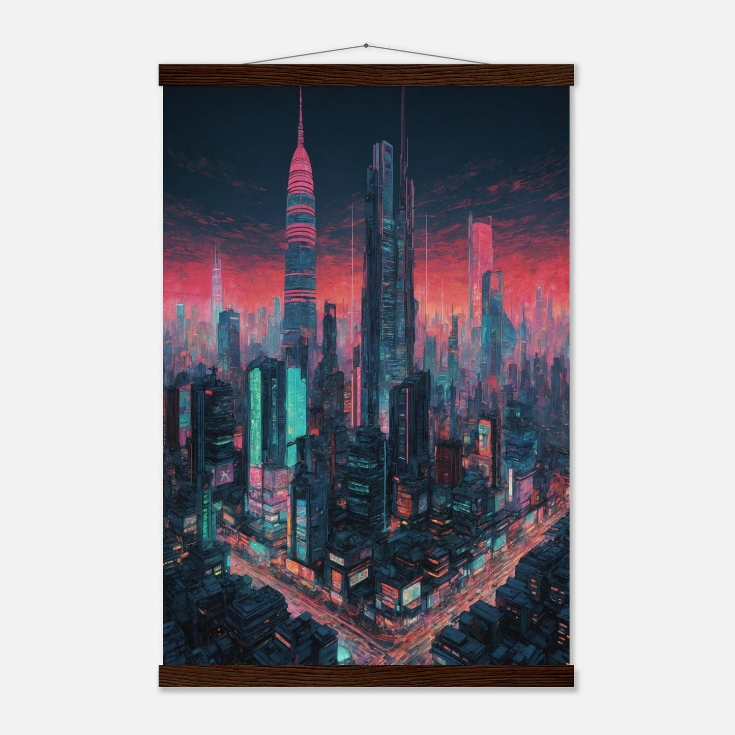 Premium Matte Paper Poster with Hanger - Minimalistische Kunstpräsentation mit Holzhänger Print Material Modern Masterpieces 40x60 cm / 16x24″ Dark wood wall hanger